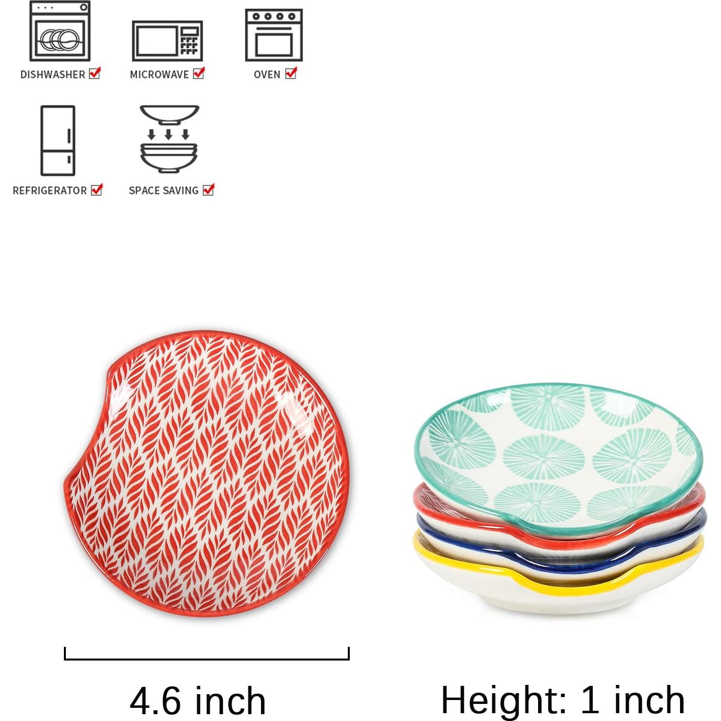 Soporte de Cuchara de Cerámica Selamica - Juego de 4 Colores