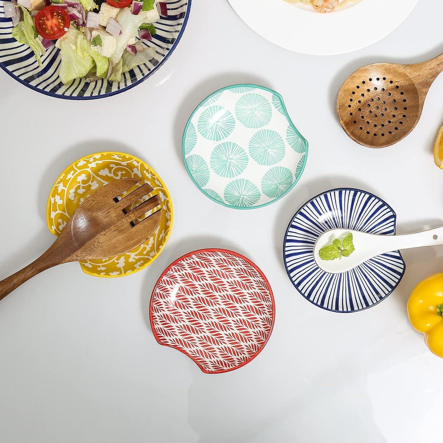 Soporte de Cuchara de Cerámica Selamica - Juego de 4 Colores