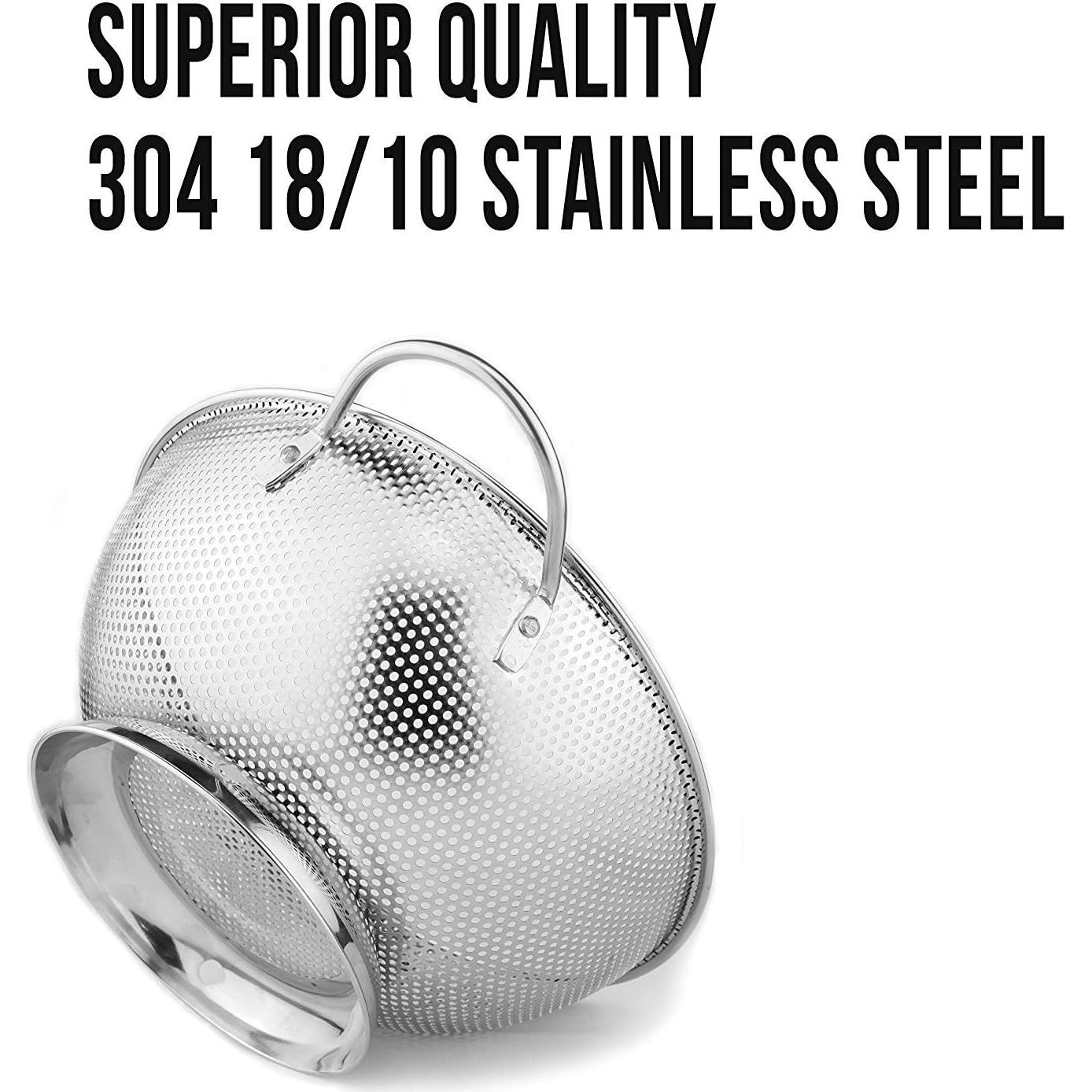 Colador Microperforado DLD de Acero Inoxidable 5L - Apto Lavavajillas