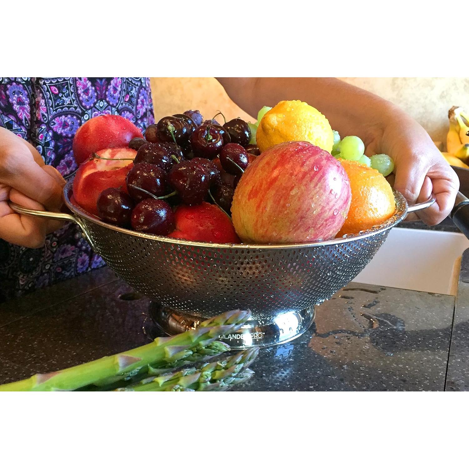 Colador Microperforado DLD de Acero Inoxidable 5L - Apto Lavavajillas