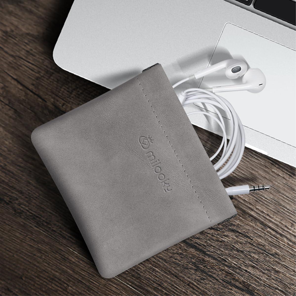 Earphone Case - Waterproof Earbud Pouch, Small Change Purse, Portable Coin Purse for Women and Men (Light Gray)