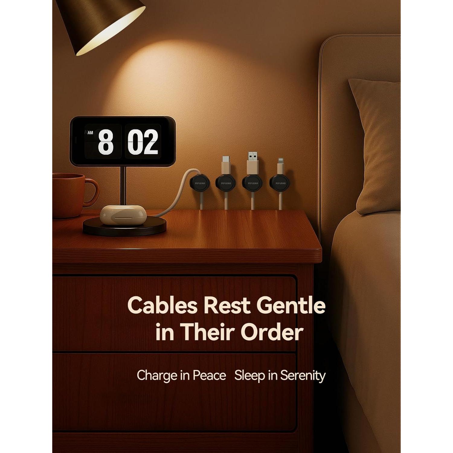 Organizador de Cables FLYLEAD 8 Clips Magnéticos Silicona