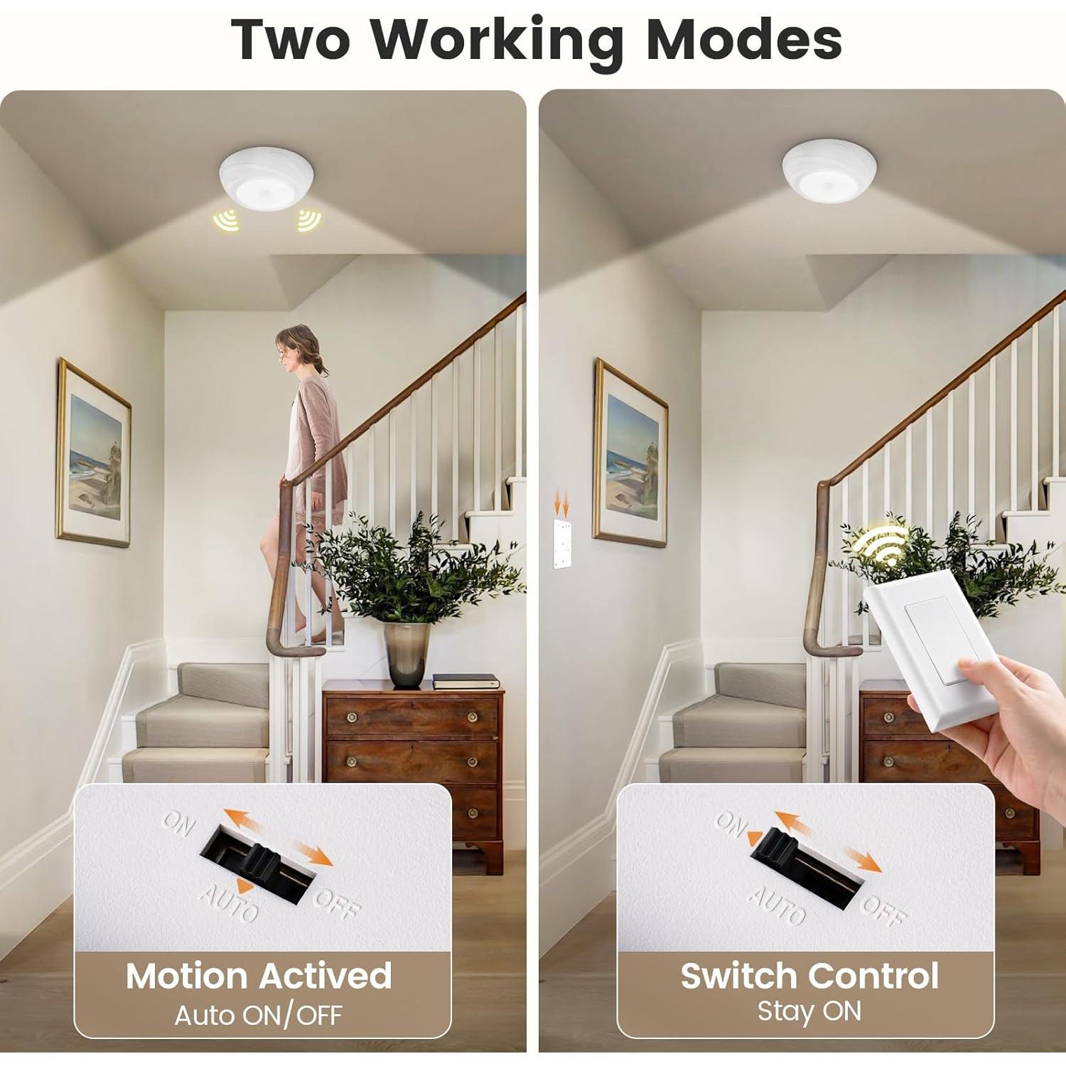 Luz de Techo SURAIELEC a Batería con Sensor de Movimiento 300LM