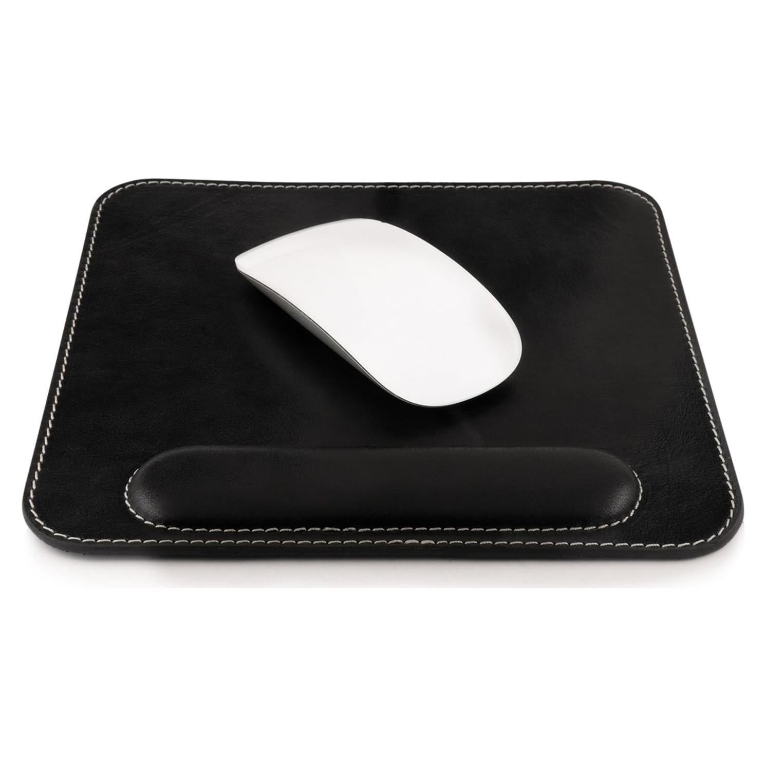 Alfombrilla de Ratón Londo de Cuero con Reposamuñecas - 20.8x20.8cm