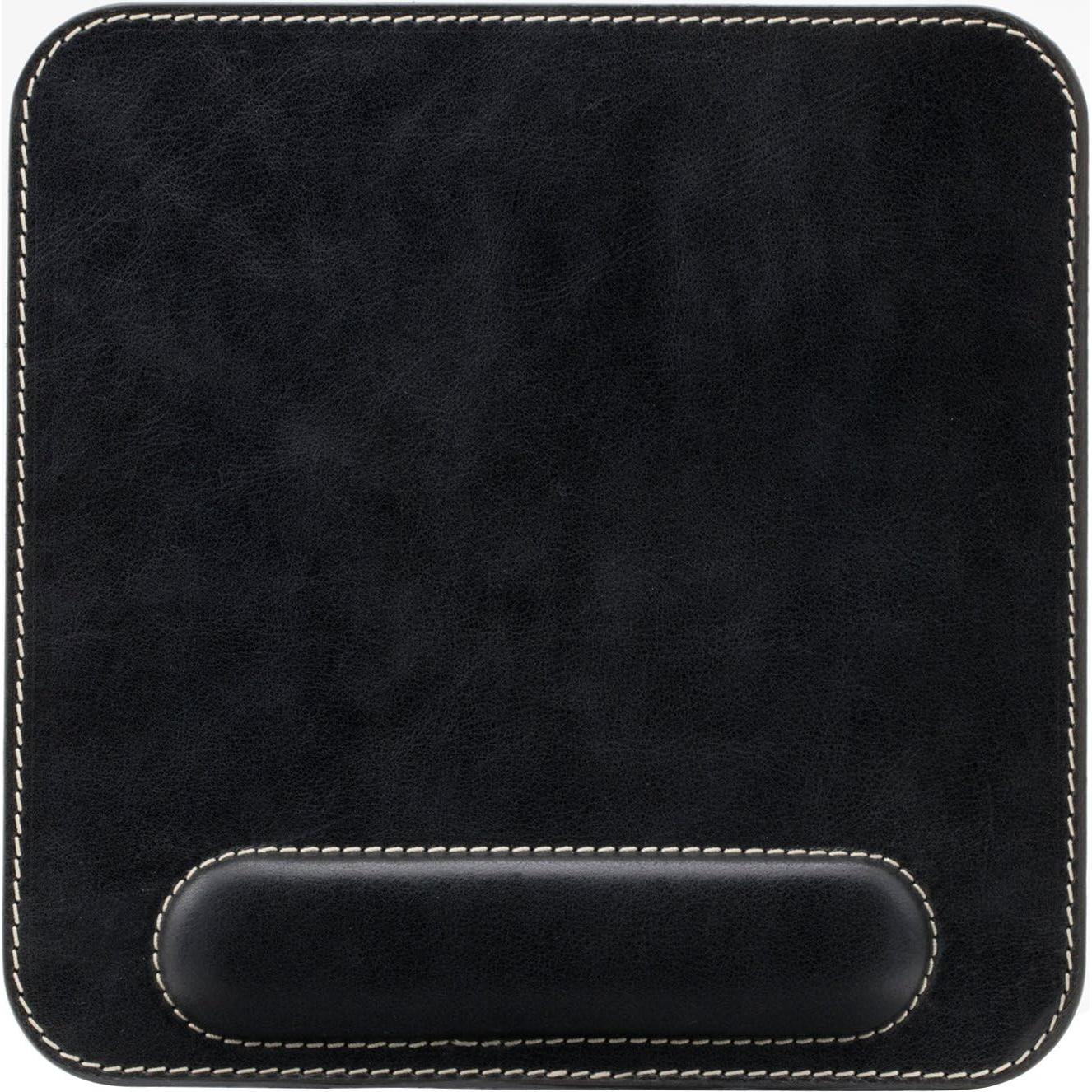 Alfombrilla de Ratón Londo de Cuero con Reposamuñecas - 20.8x20.8cm