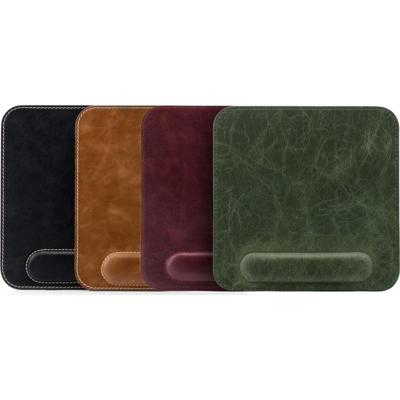 Alfombrilla de Ratón Londo de Cuero con Reposamuñecas - 20.8x20.8cm