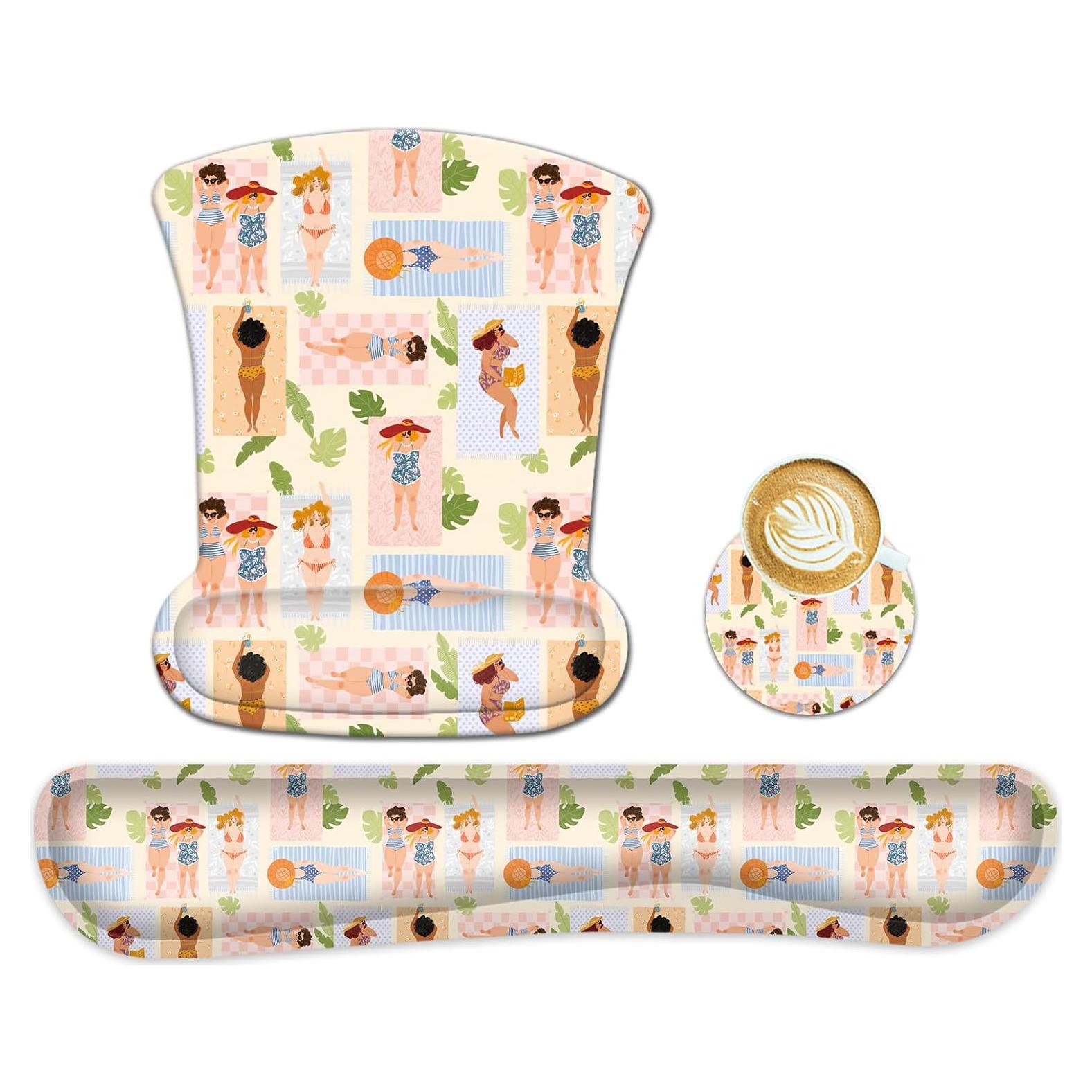 Conjunto de Reposamuñecas AUPET Ergonómico Espuma Viscoelástica