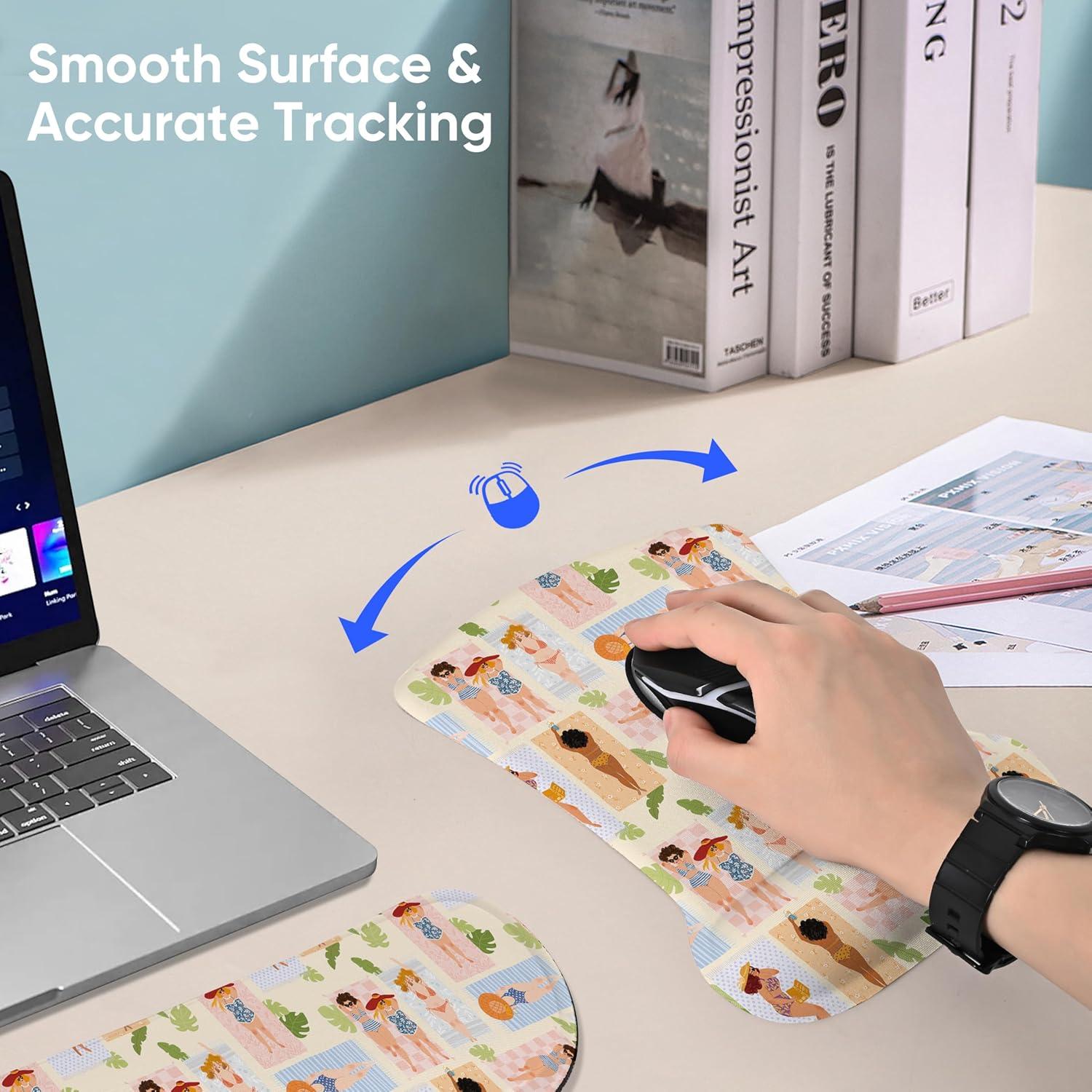 Conjunto de Reposamuñecas AUPET Ergonómico Espuma Viscoelástica