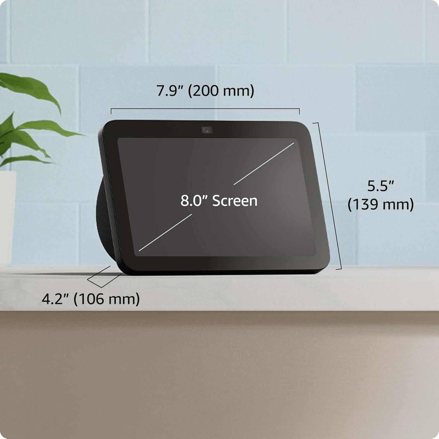 Echo Show 8 (newest model), With Spatial Audio, Smart Home Hub, and Alexa, Charcoal