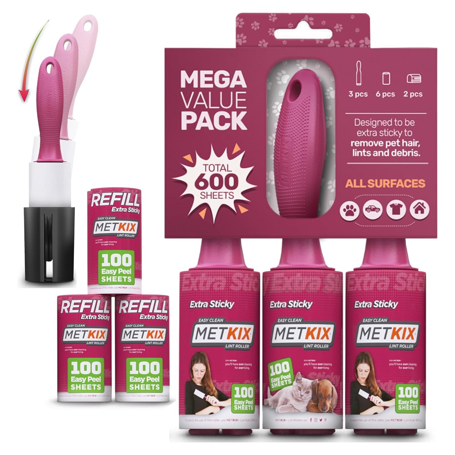 Rodillos para Pelusa Metkix 600 Hojas - 3 Rodillos + 3 Recargas