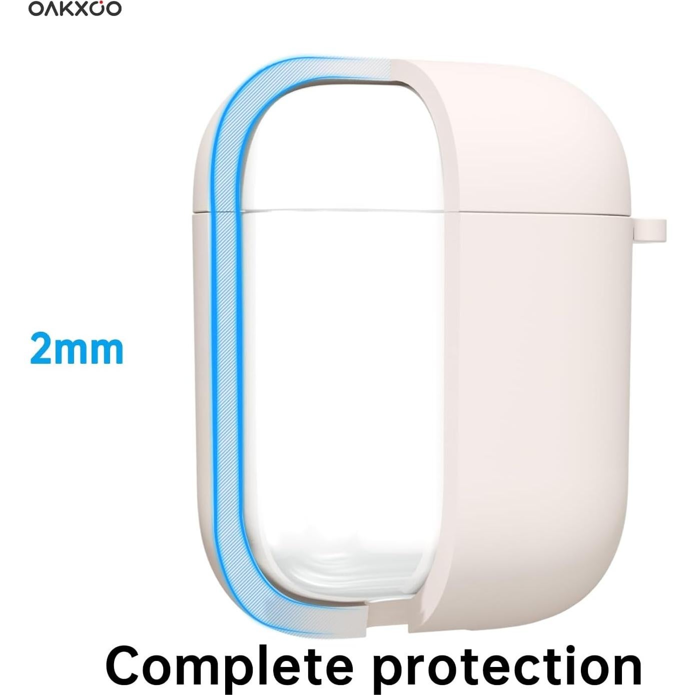 Funda de Silicona Oakxco para Airpods 1ª/2ª Gen Beige