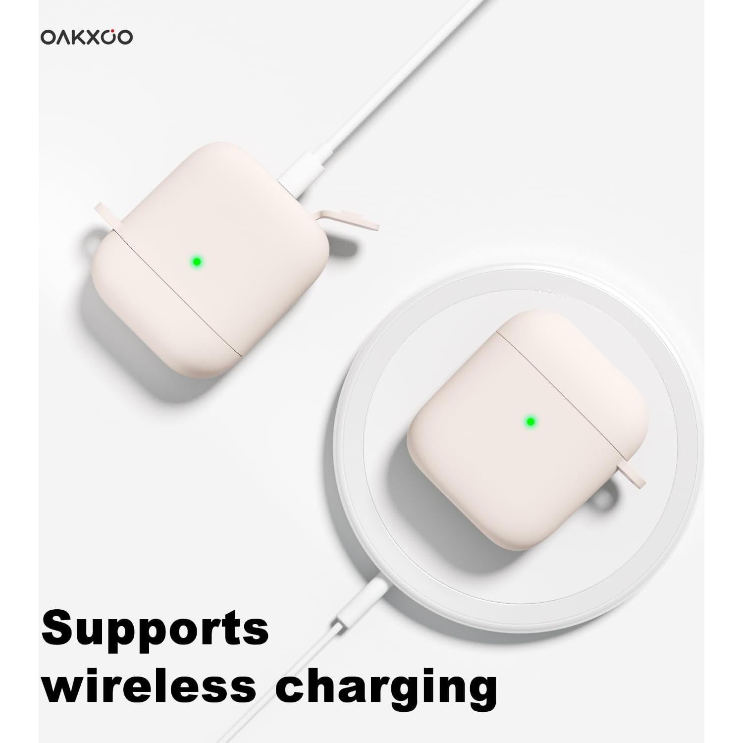 Funda de Silicona Oakxco para Airpods 1ª/2ª Gen Beige