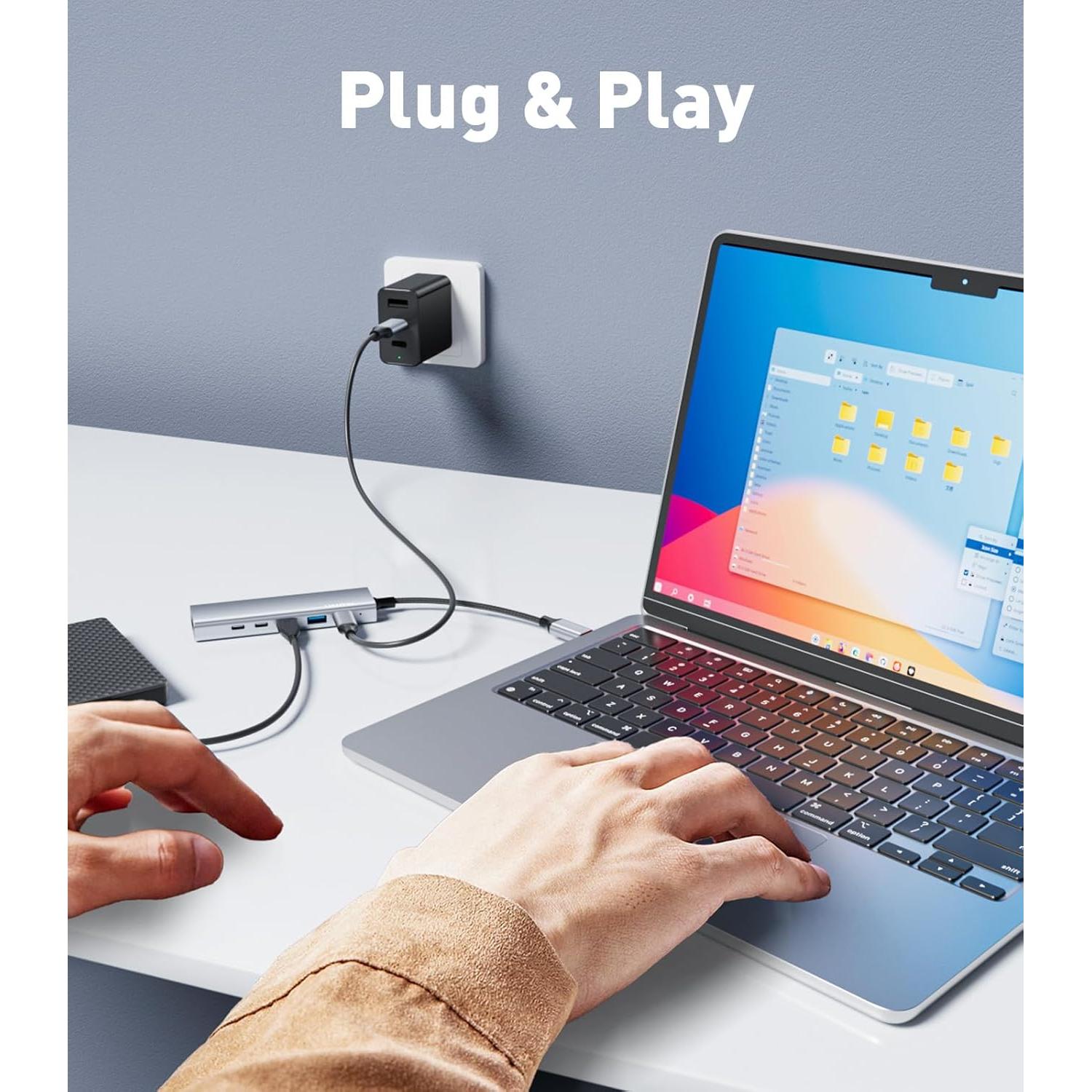 Hub USB-C 6-en-1 UANTIN 10Gbps 4K HDMI 100W Power Delivery