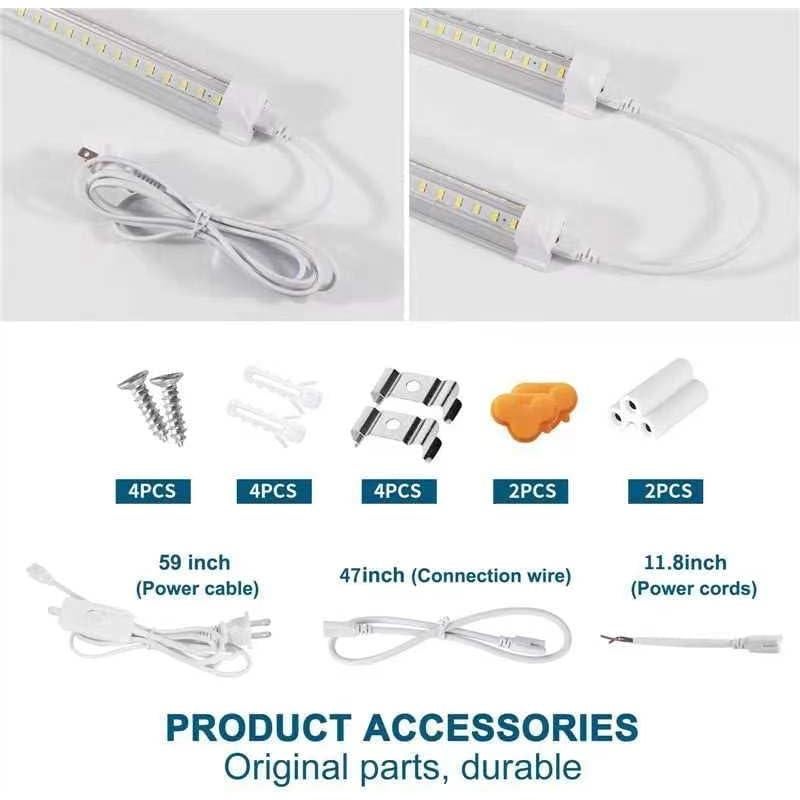 Luces de Taller LED AQIQUUT 4FT 50W 7000LM Paquete de 2