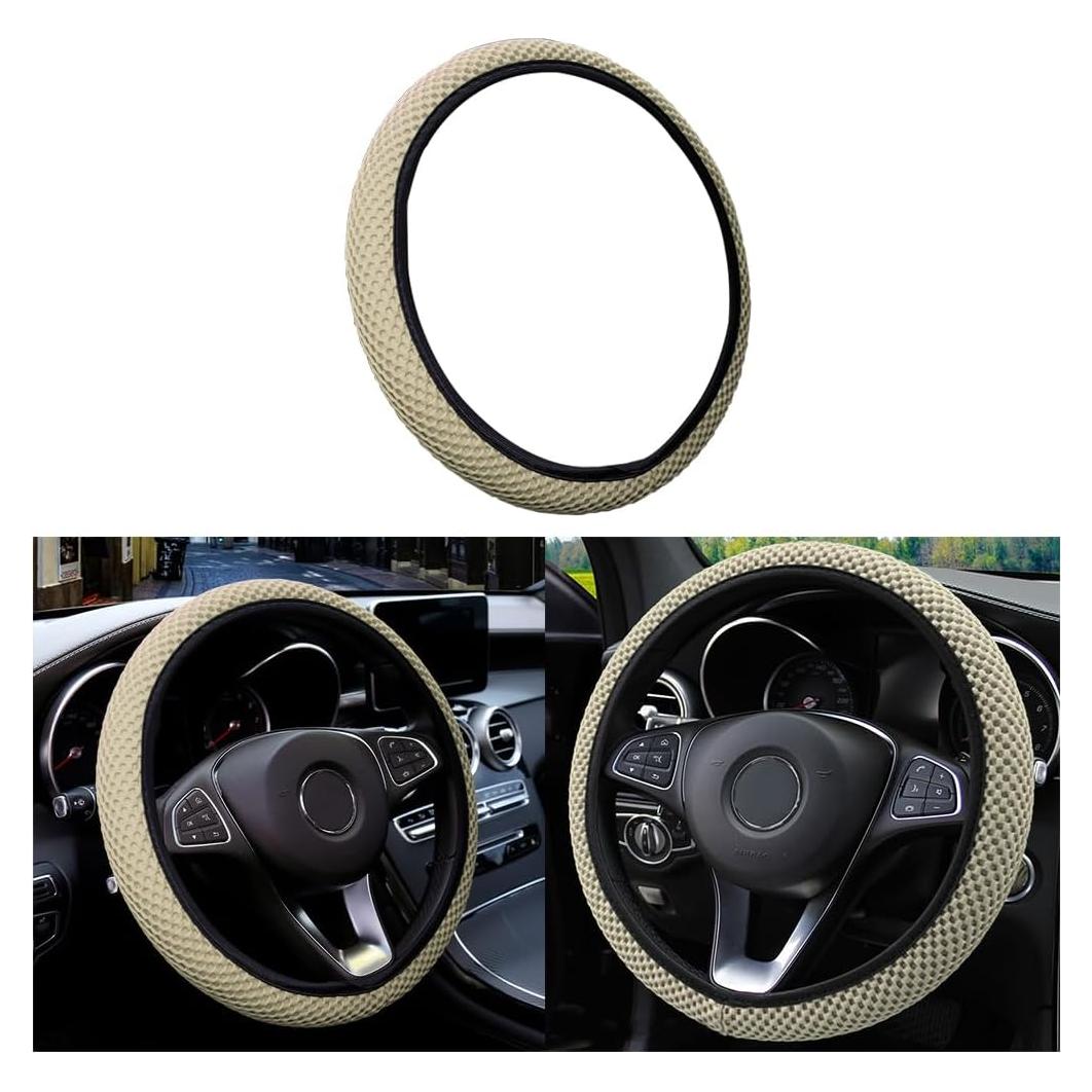 Cubierta de Volante Elástico Moly Magnolia 15 Pulgadas Beige