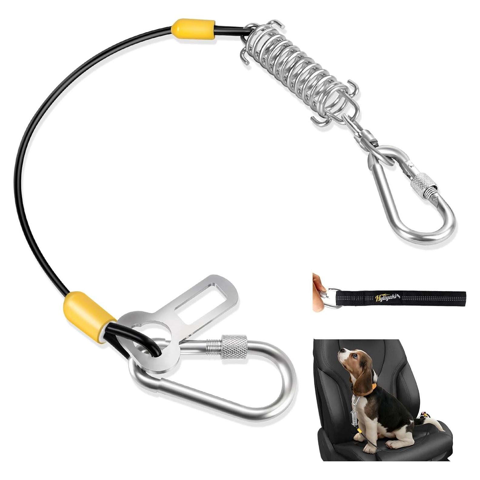 Cinturón de Seguridad para Perros HYLIYAKI 5 en 1 Negro 40 CM