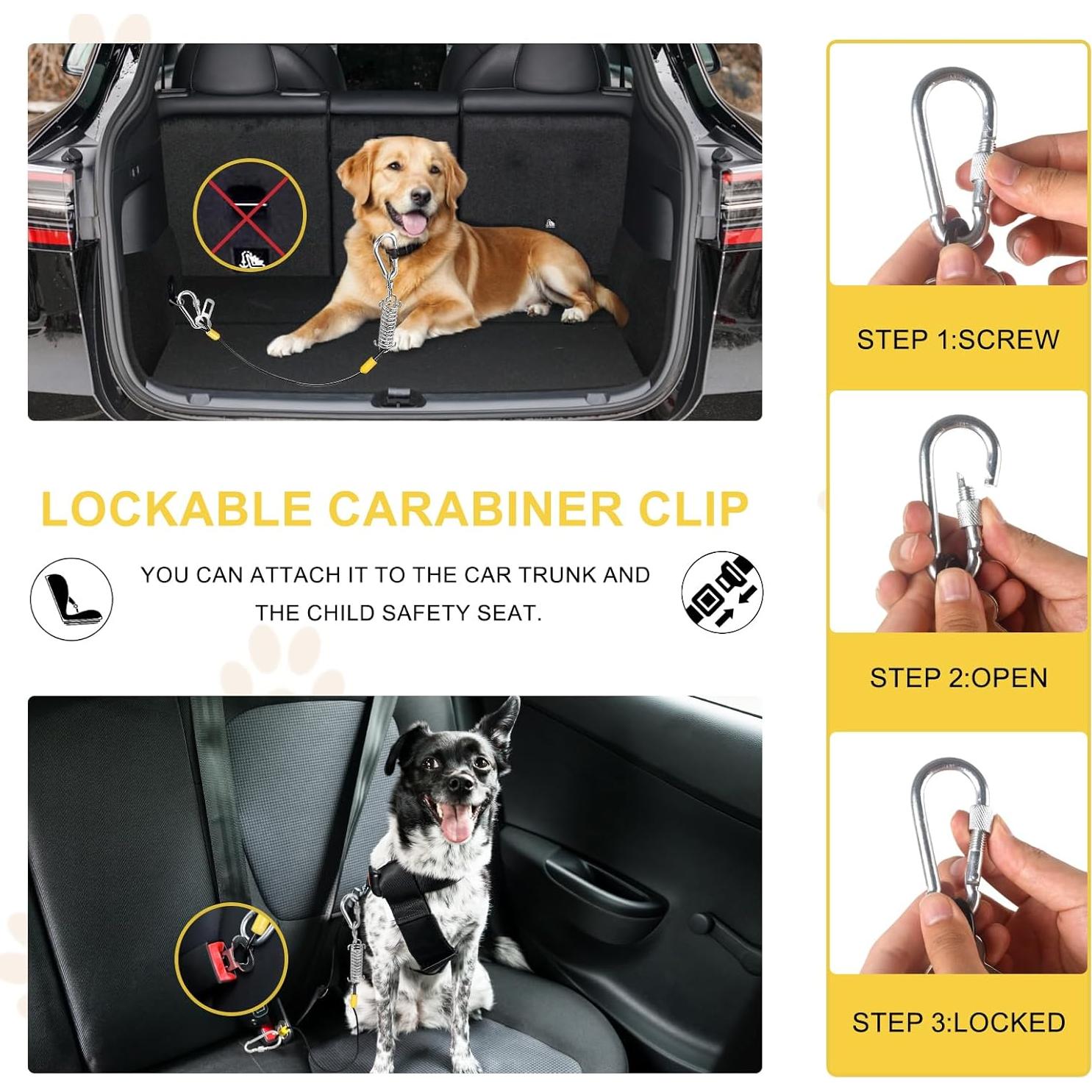 Cinturón de Seguridad para Perros HYLIYAKI 5 en 1 Negro 40 CM