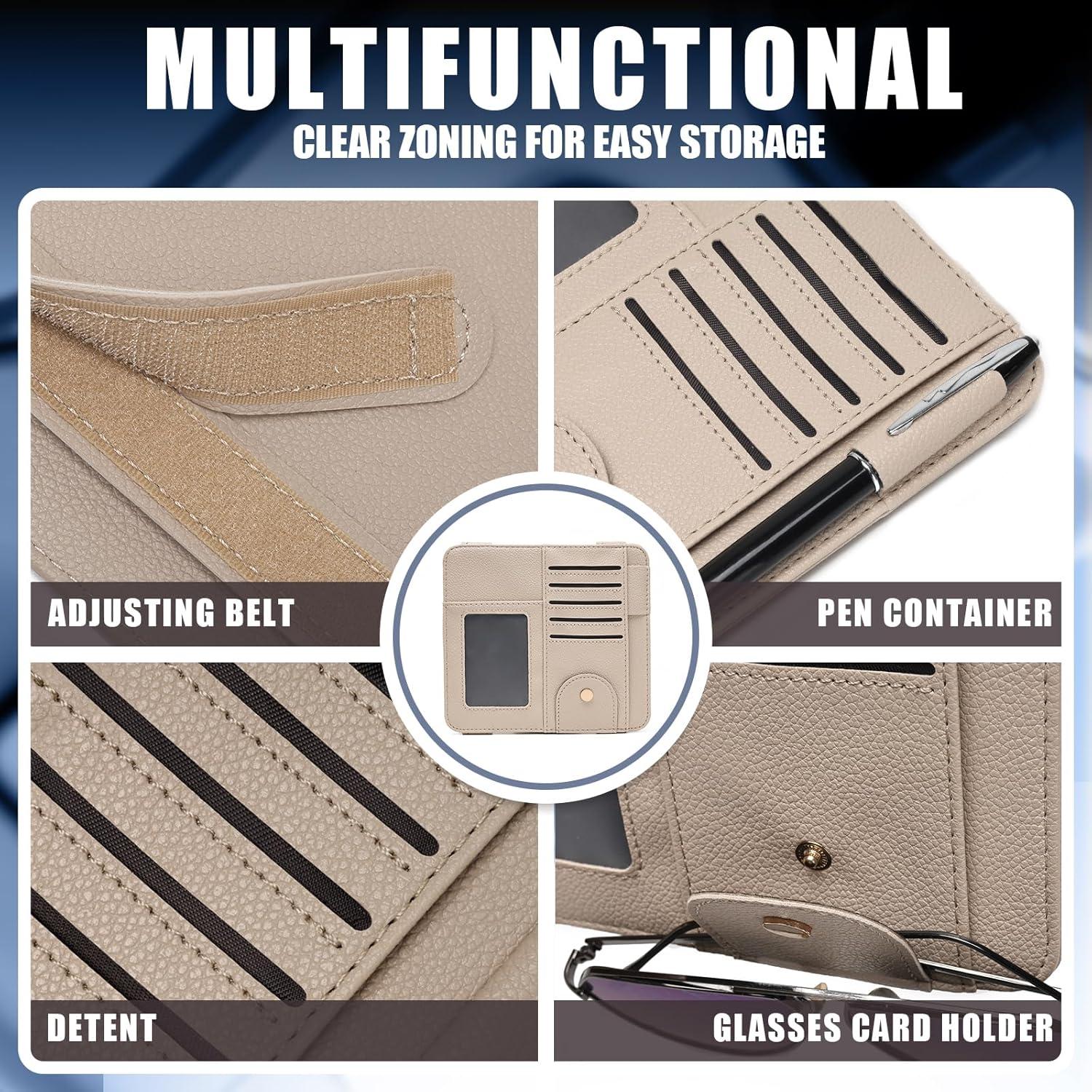 Organizador de Visera Peisicne Cuero Sintético Apricot 17.5x16cm