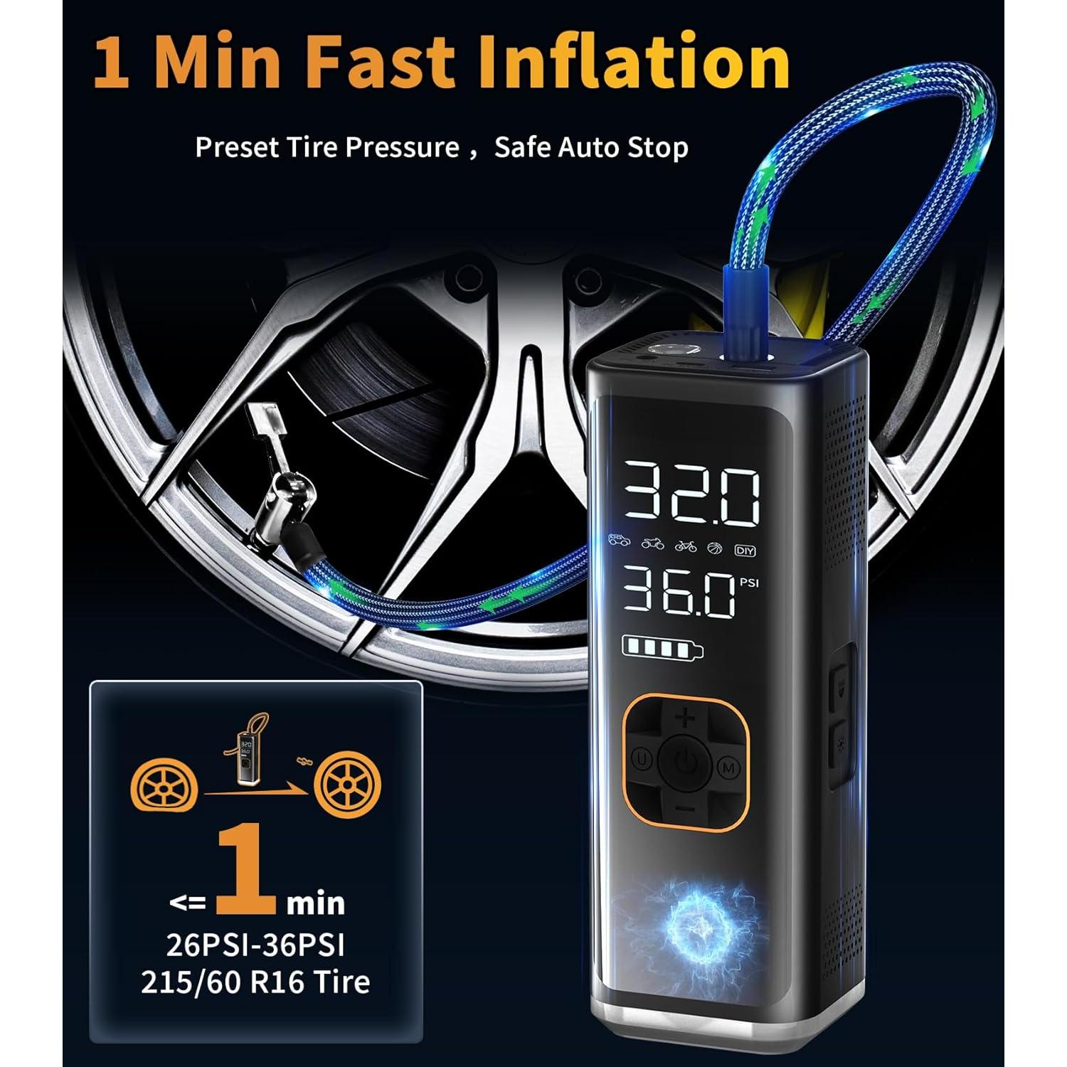 Compresor de Aire Portátil VIL Y12 150PSI 12V DC con Manómetro