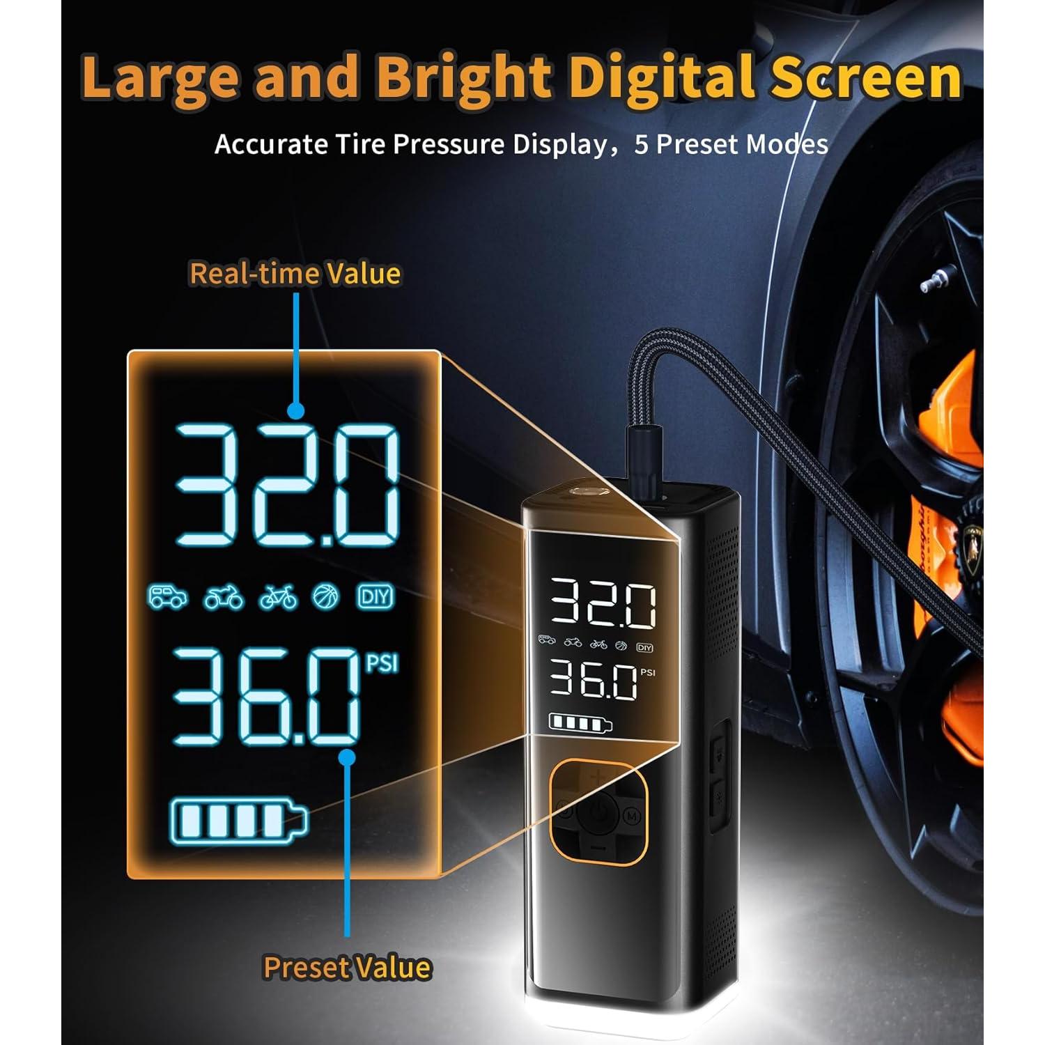 Compresor de Aire Portátil VIL Y12 150PSI 12V DC con Manómetro