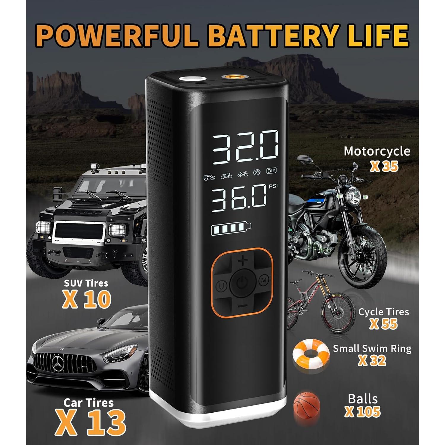 Compresor de Aire Portátil VIL Y12 150PSI 12V DC con Manómetro