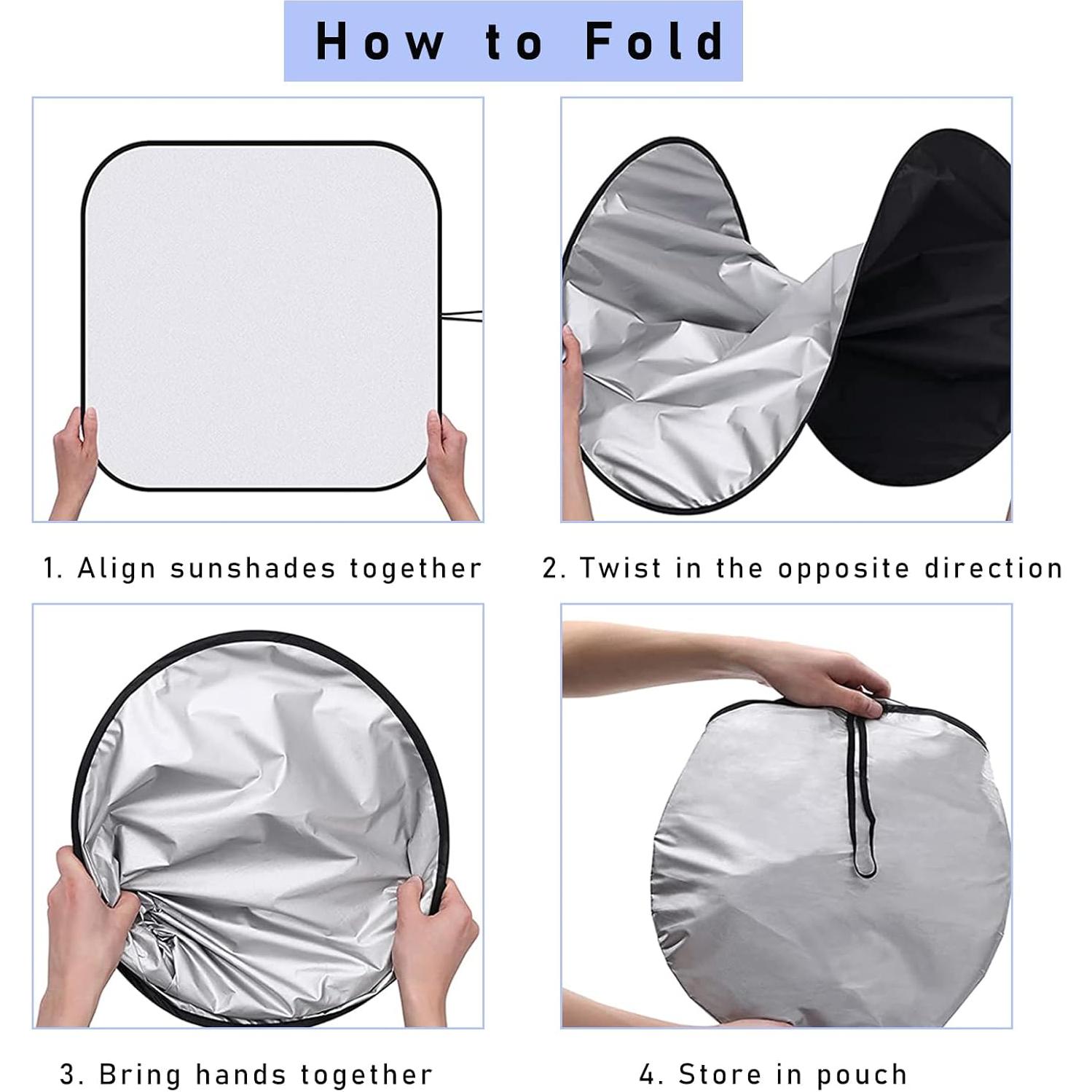 Ziciner Protector Solar para Parabrisas de Auto 2 Pcs 71.1x78.7cm