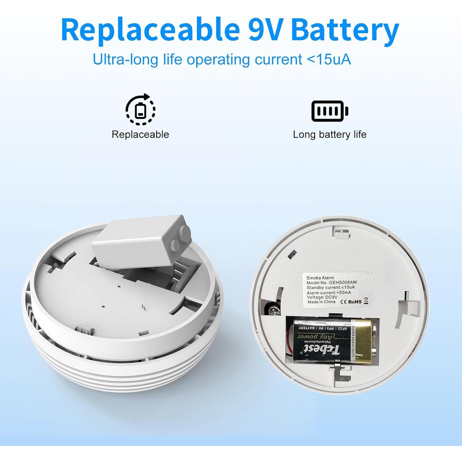 Paquete de 2 Detectores de Humo XUK Fotoeléctrico 85dB