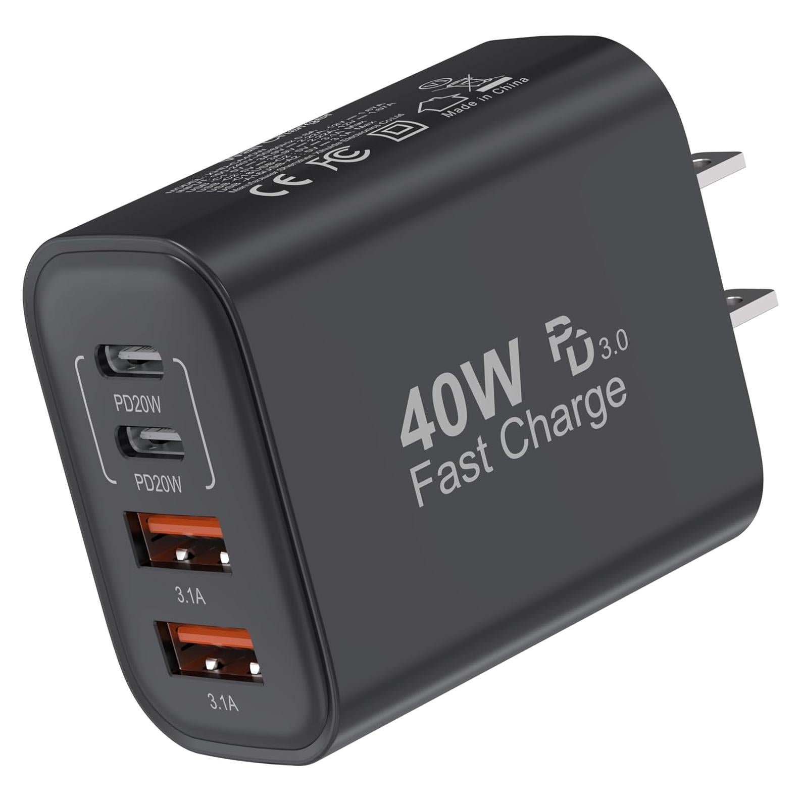 Cargador Rápido 40W 4 Puertos USB-C y USB-A Shenzhen