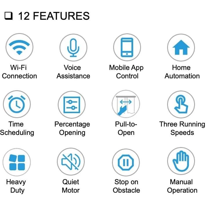 Cortinas Inteligentes HC 0-3.05 m Control WiFi Alexa Google