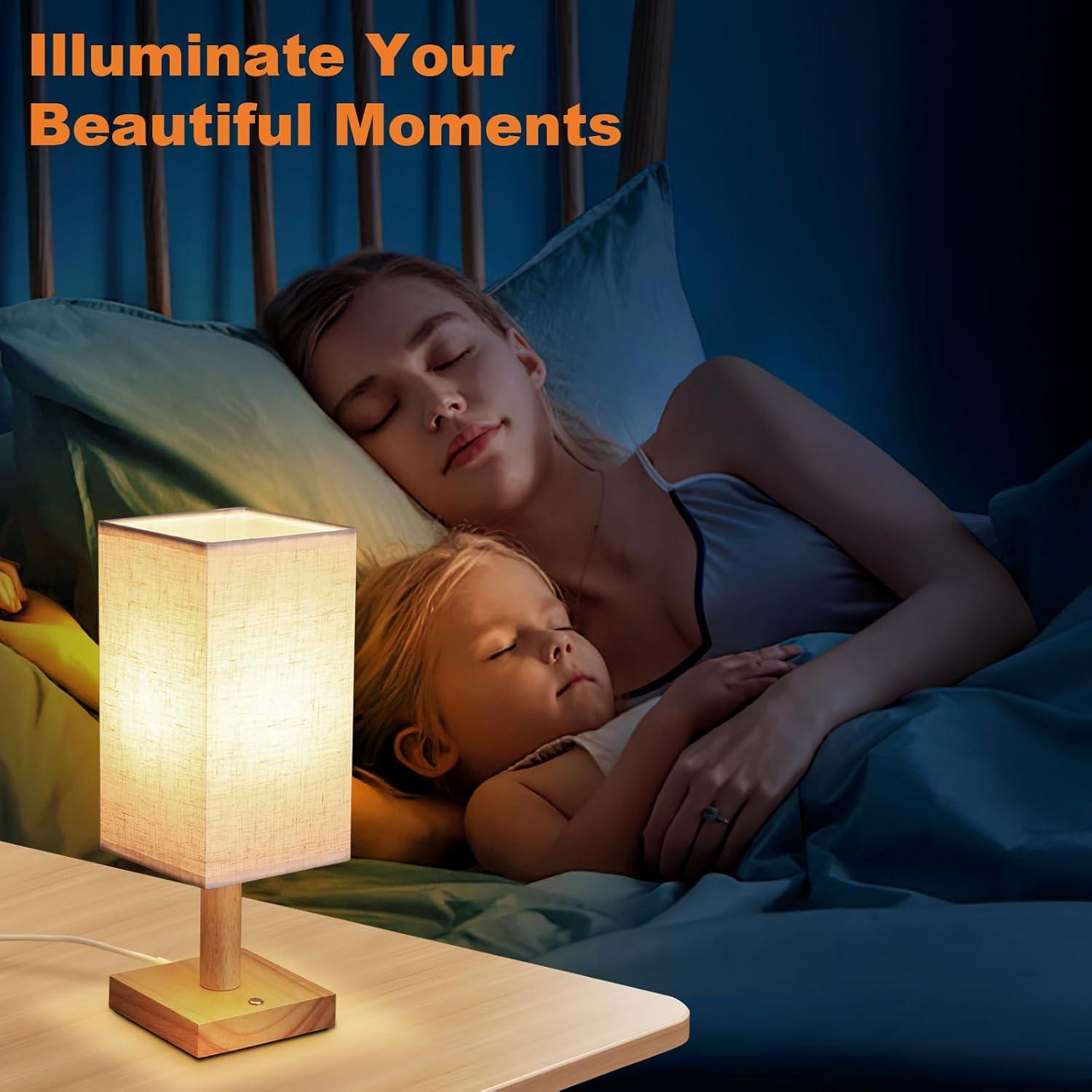 Lámpara de Mesa Táctil UCHENTON Cuadrada 5W con Cable