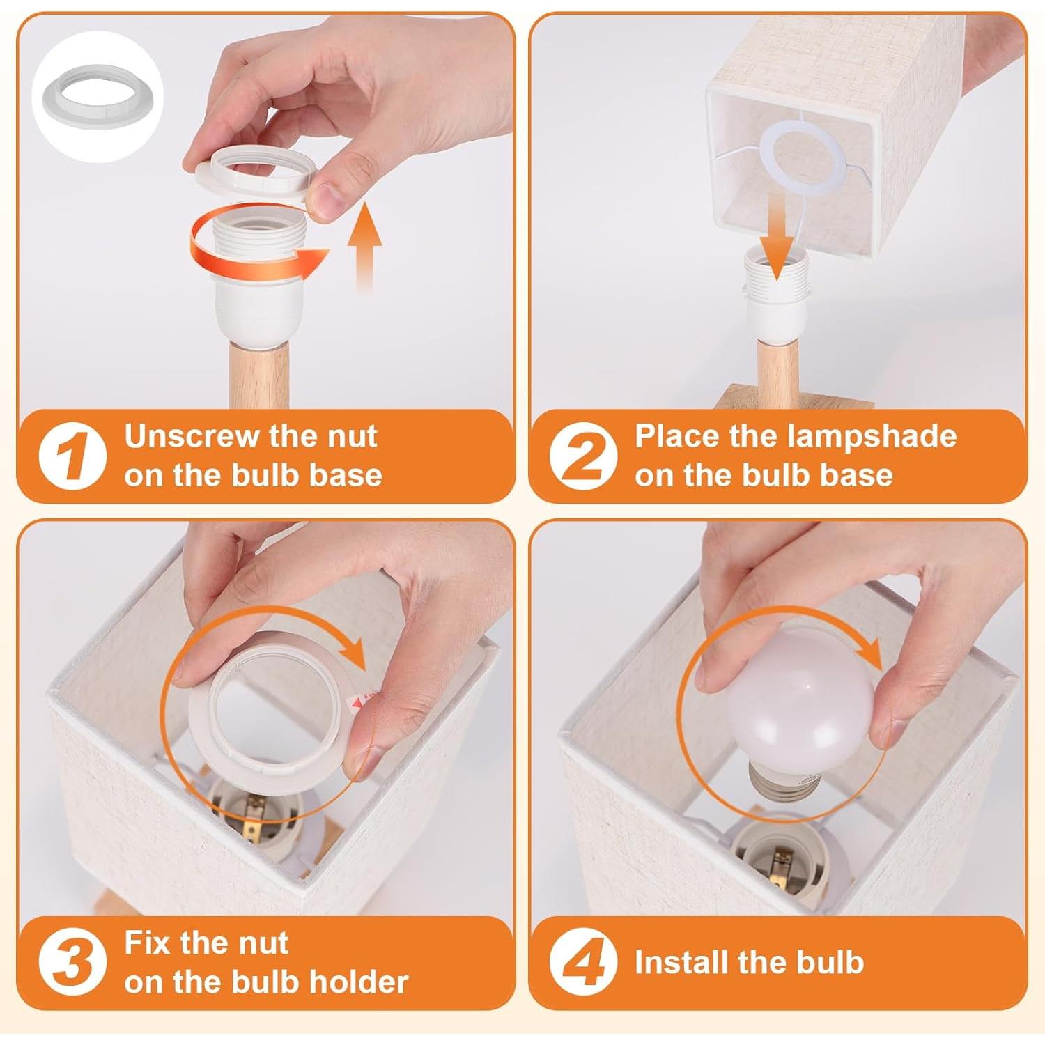 Lámpara de Mesa Táctil UCHENTON Cuadrada 5W con Cable