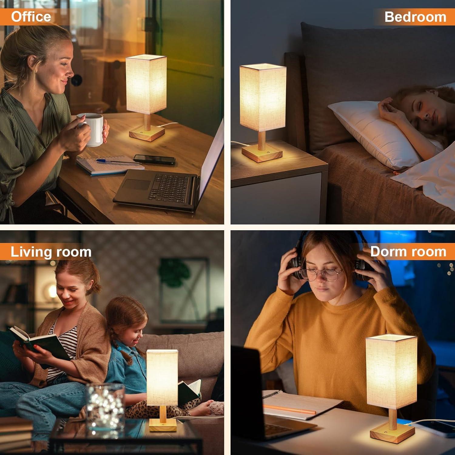 Lámpara de Mesa Táctil UCHENTON Cuadrada 5W con Cable