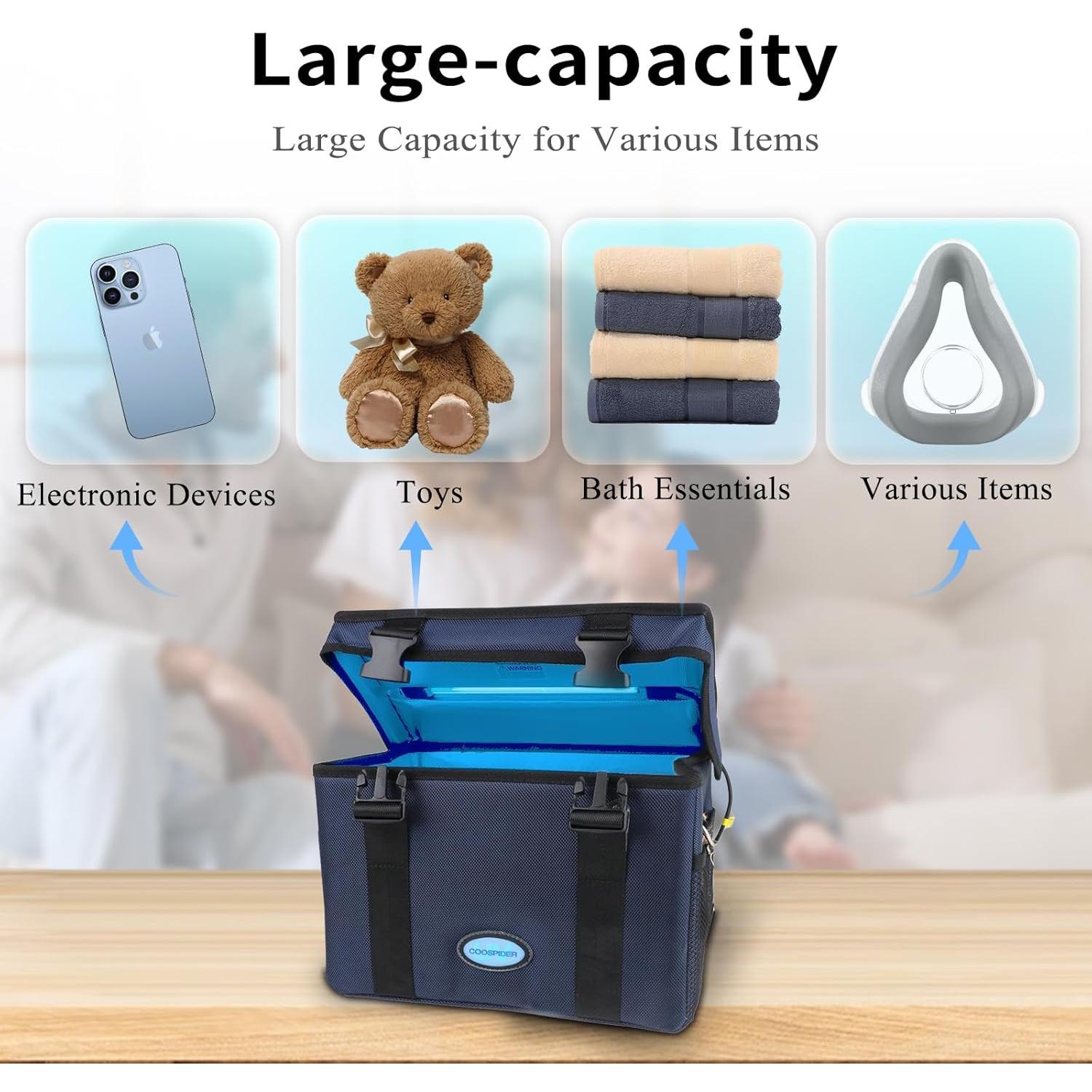 Caja Desinfectante UV con Ozono Coospider 12L Plegable