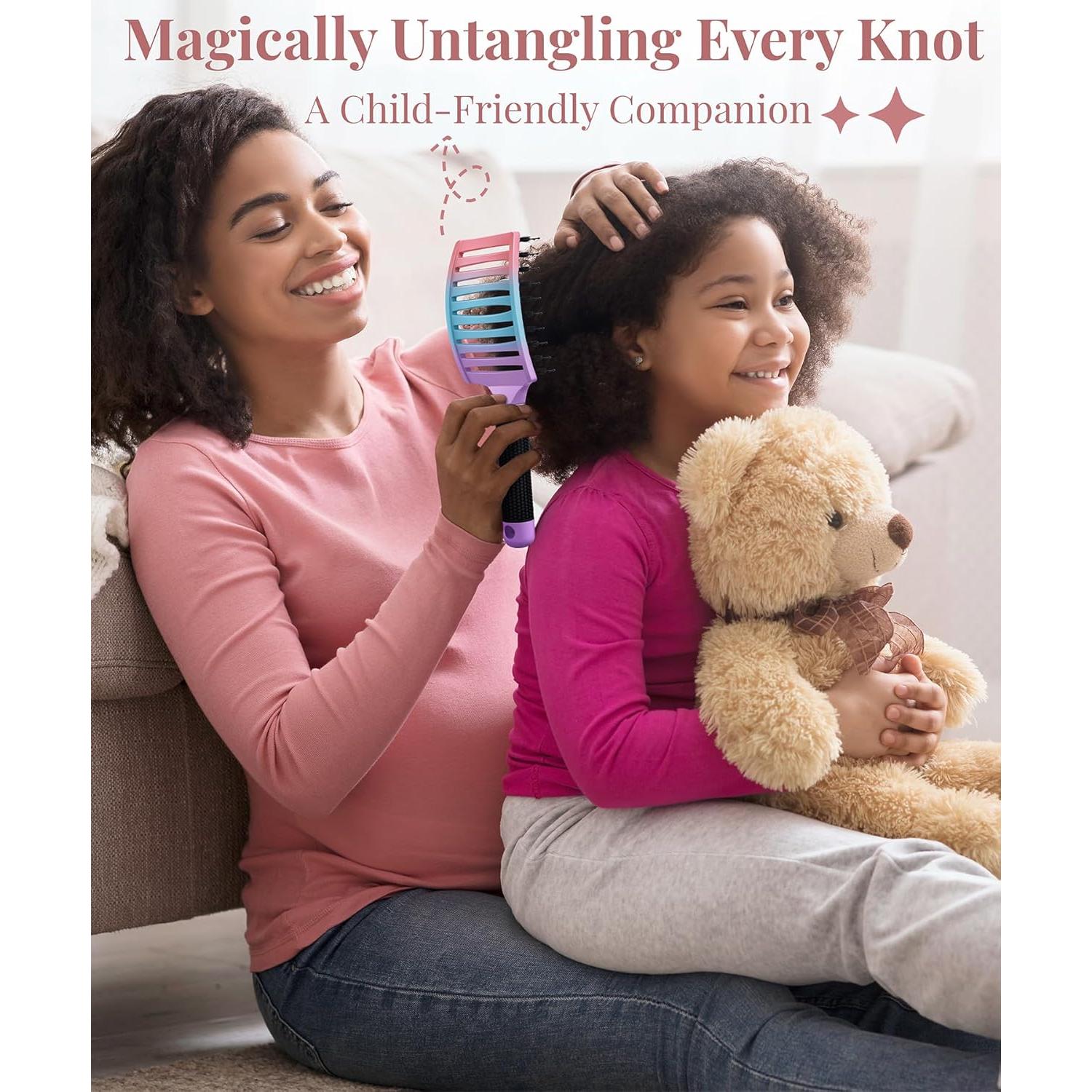 Cepillo Desenredante KTKUDY para Cabello Húmedo y Seco - 1 Unidad