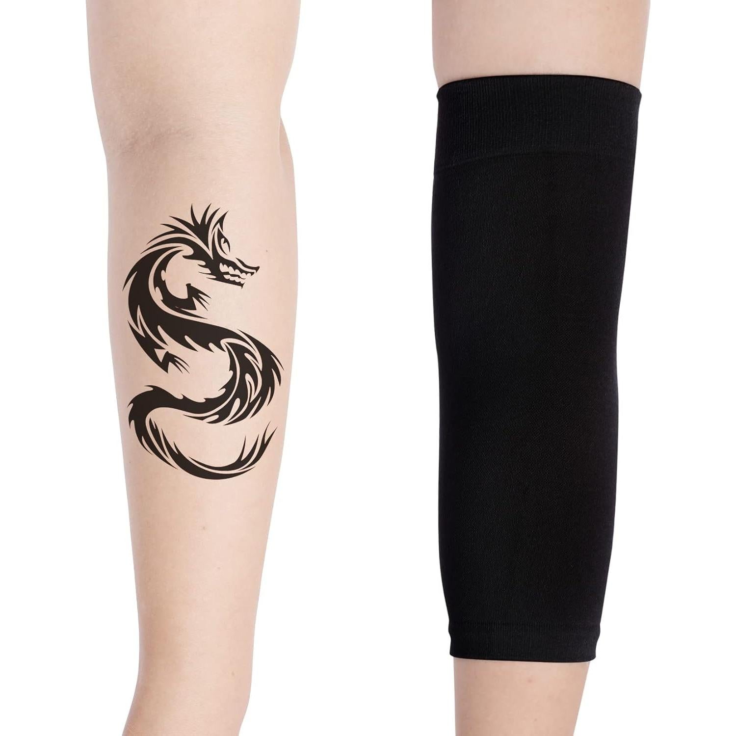 HOVEOX 3 Pares Mangas Cubiertas de Tatuaje Compresión Negro