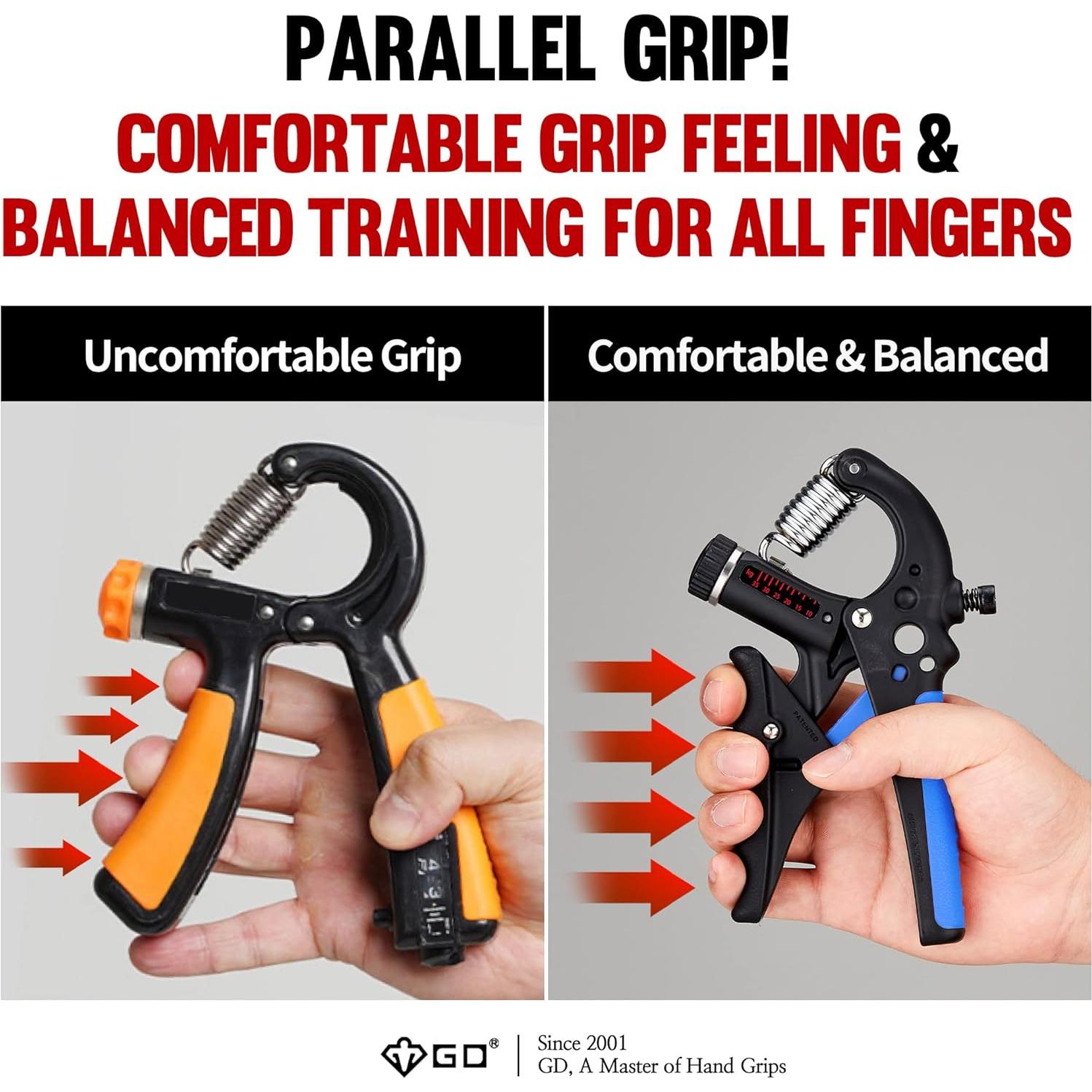 Entrenador de Fuerza de Agarre GD Grip2 Ajustable 10-35 kg