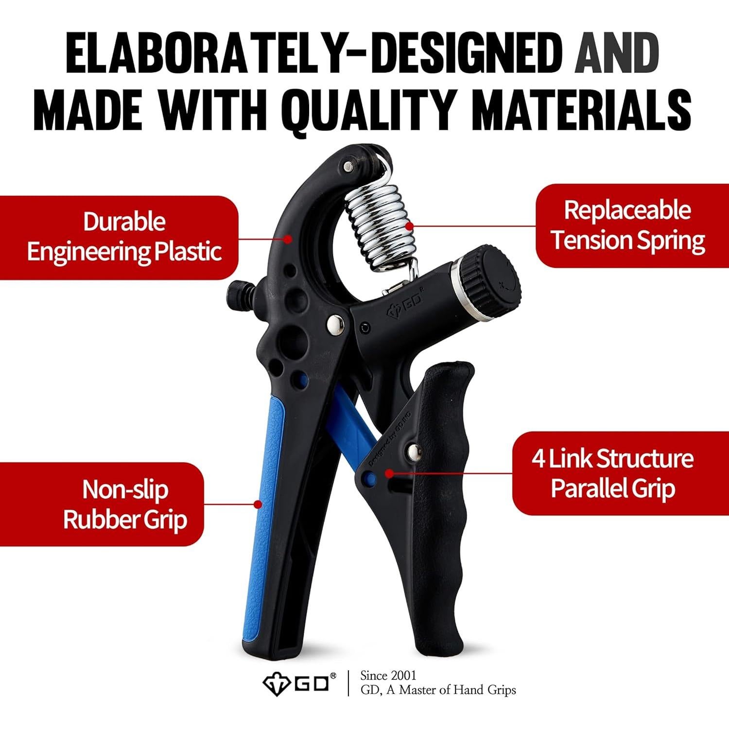 Entrenador de Fuerza de Agarre GD Grip2 Ajustable 10-35 kg