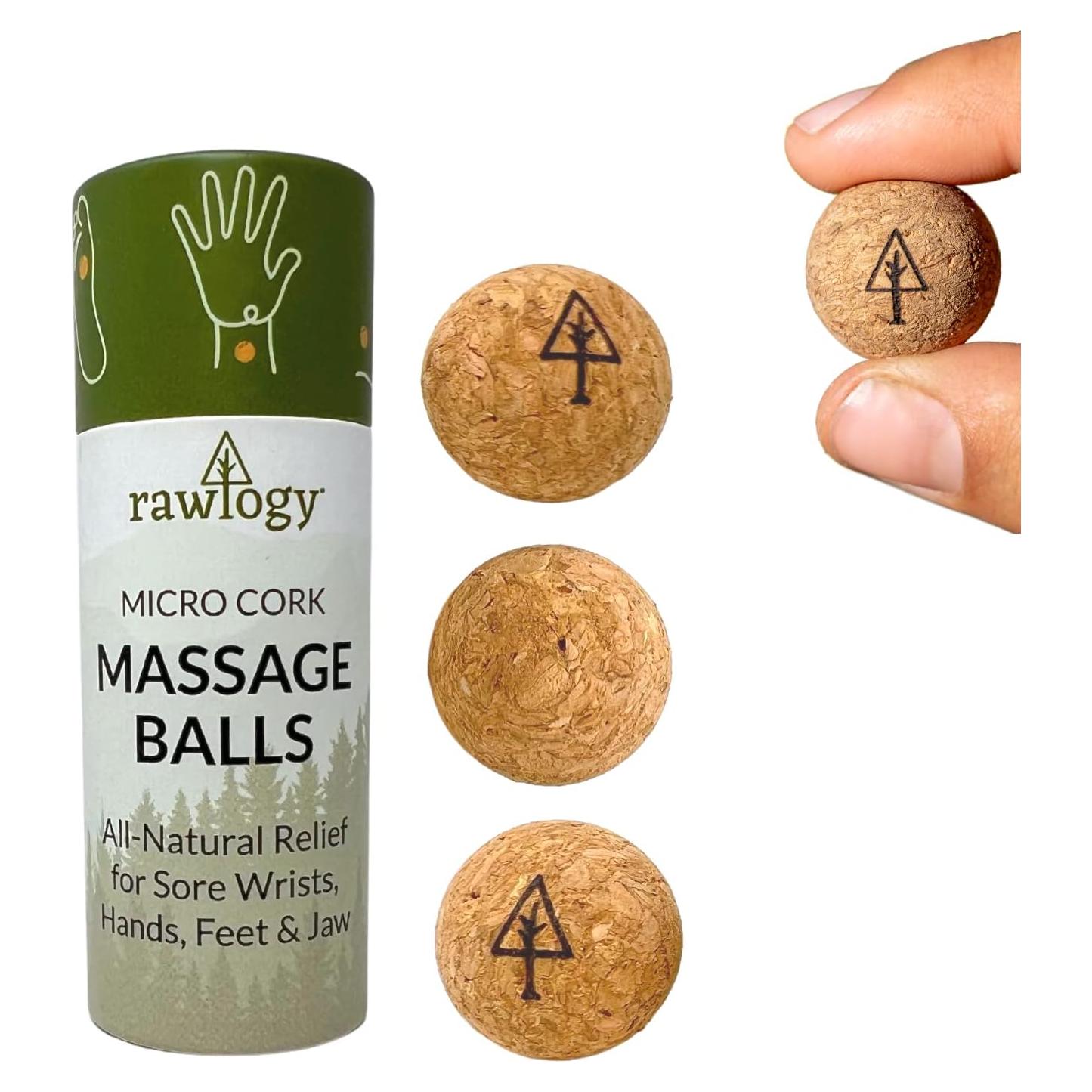 Bola de Masaje de Corcho Rawlogy - Extra Pequeña 2 cm (Paquete de 3)