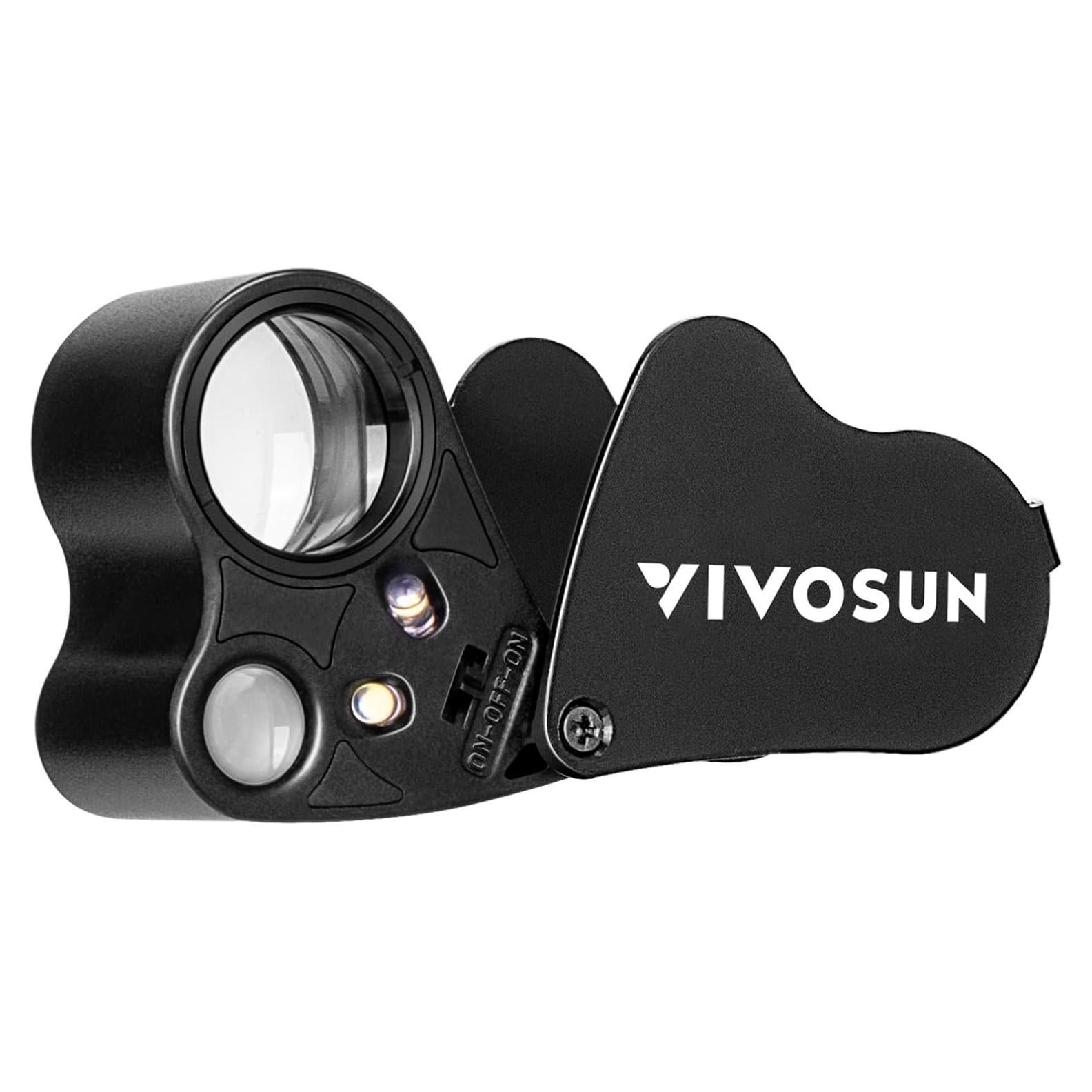 Lupa Iluminada Plegable VIVOSUN 30X 60X con Luz LED Negra