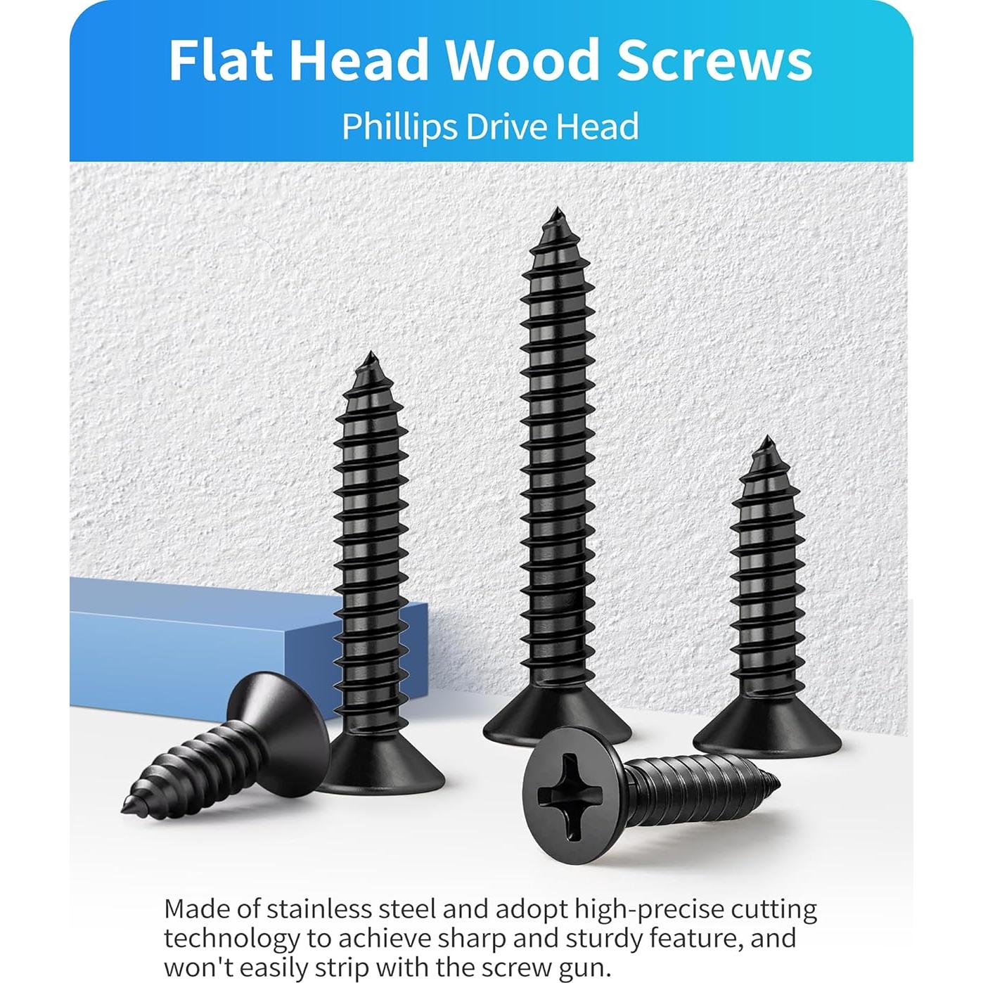 Kit de Tornillos de Madera DIVANC 550 Piezas Acero Inoxidable