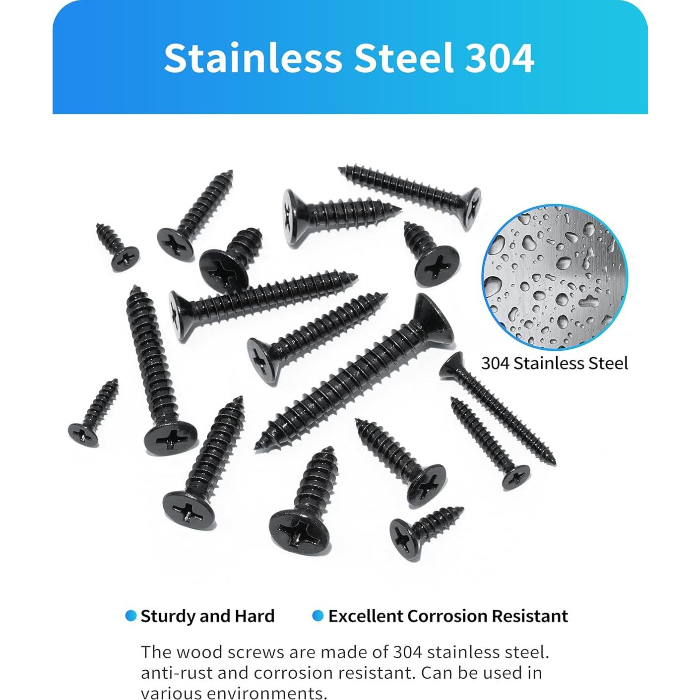 Kit de Tornillos de Madera DIVANC 550 Piezas Acero Inoxidable