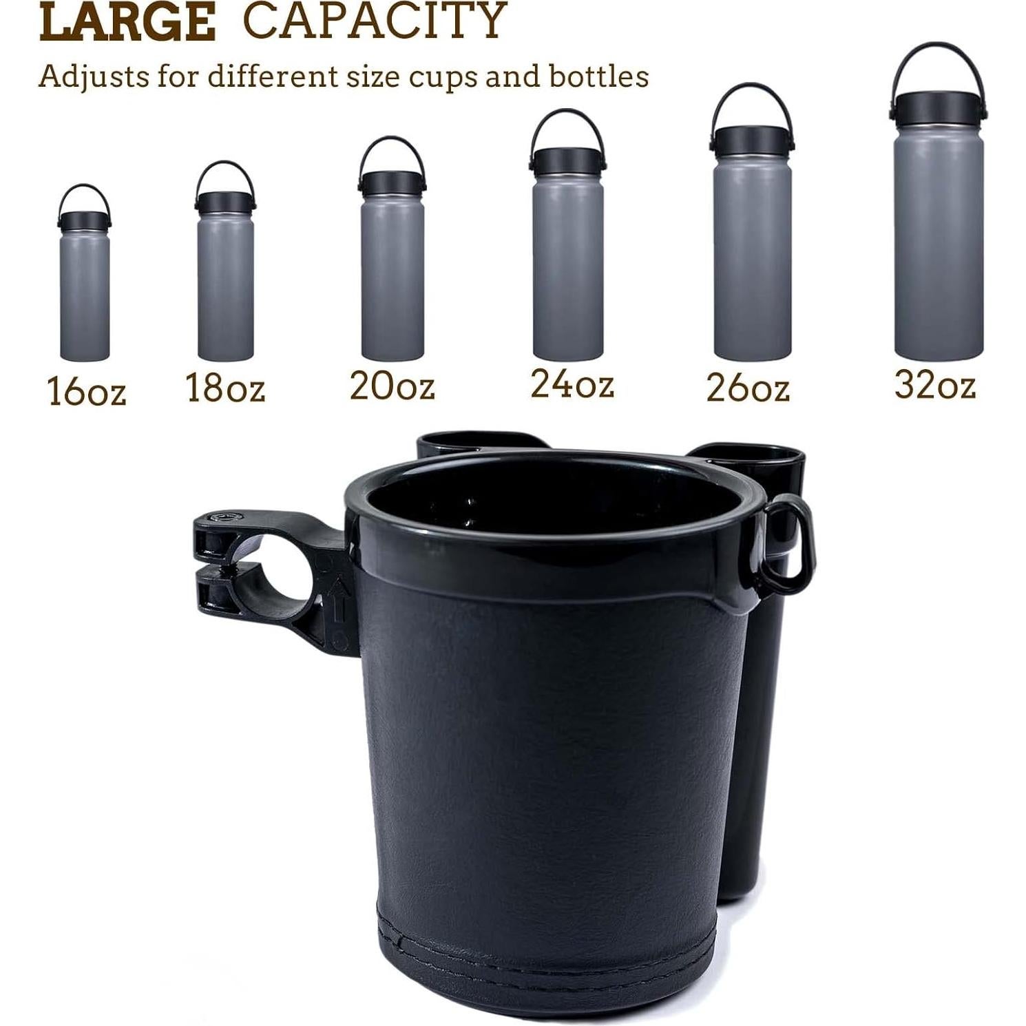 Soporte de Taza para Bicicleta Carbon King Negro 3 en 1