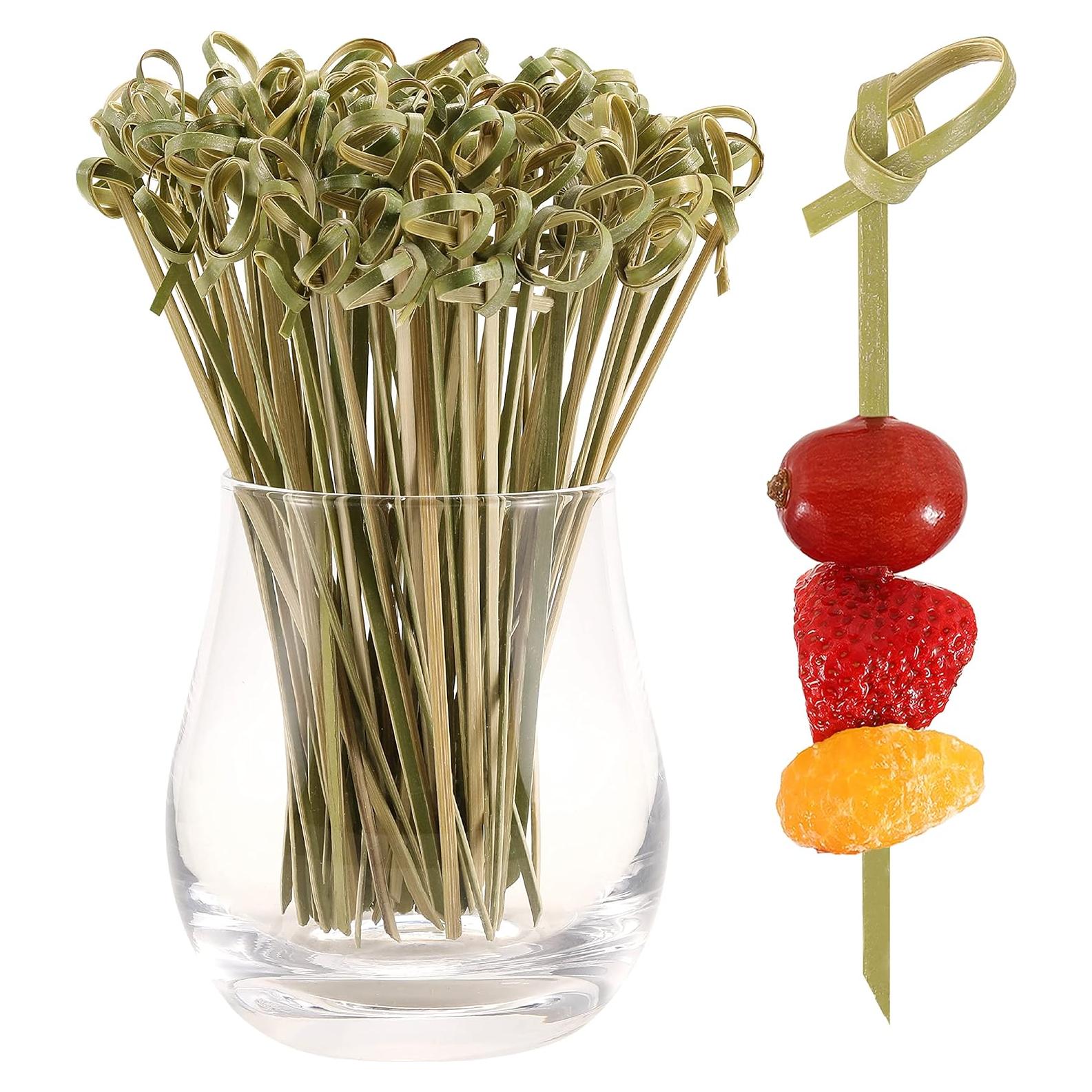 100 Palillos de Cóctel de Bambú Natural 12 cm - CockStixs