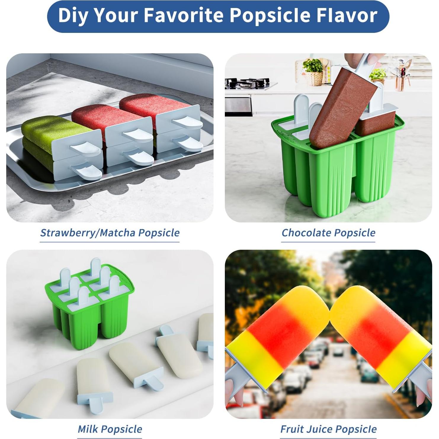 Moldes de Silicona para Paletas Bongpuda 6 Cavidades Verde