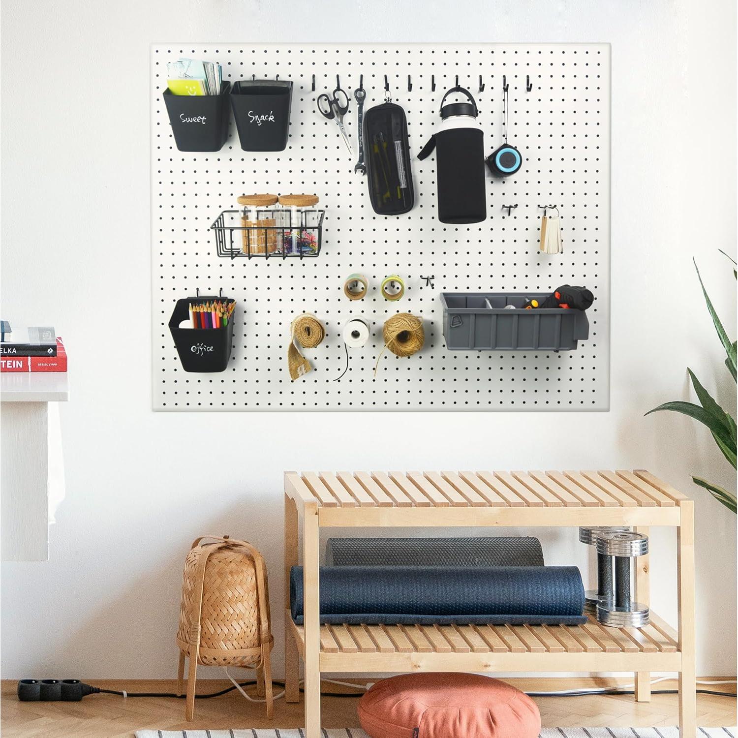 G.CORE Ganchos en J Negros para Tablero Perforado - 40pcs