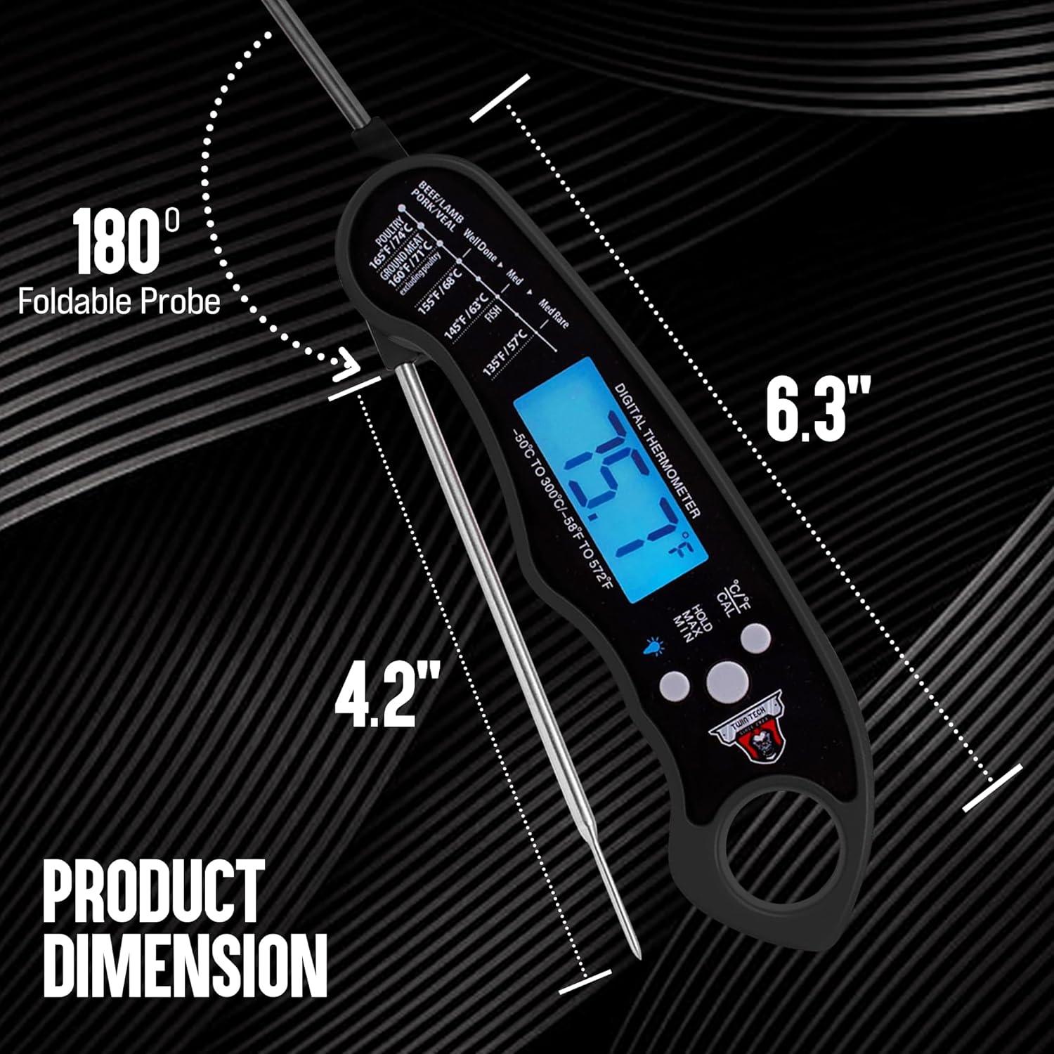 Termómetro Digital Inalámbrico TwinTech para Carne - Negro