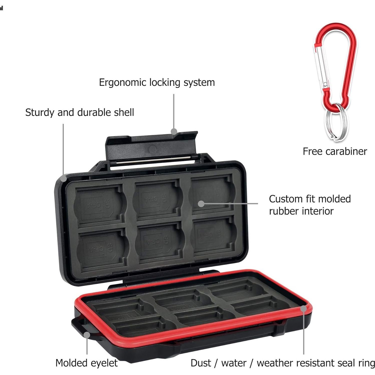 Caja de Tarjetas de Memoria PROfezzion 24 Slots Resistente al Agua