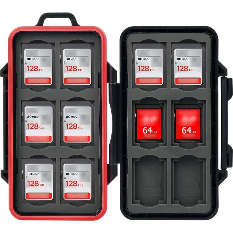 Caja de Tarjetas de Memoria PROfezzion 24 Slots Resistente al Agua