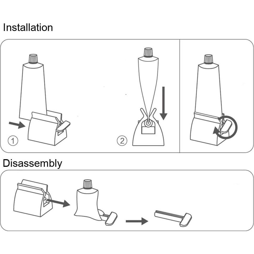 Juego de exprimidores de pasta de dientes MILAGRO 2 unidades blanco