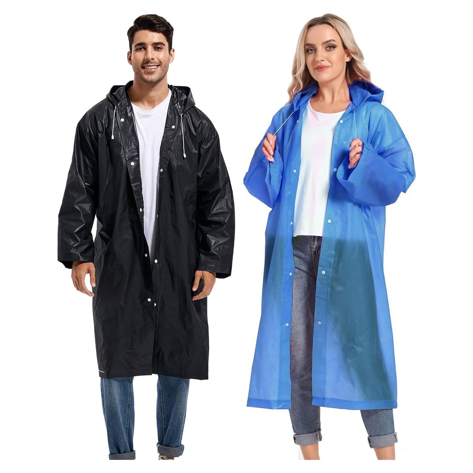 Ponchos de Lluvia Reutilizables HOOMBOOM Impermeables Adultos 2 Pzs